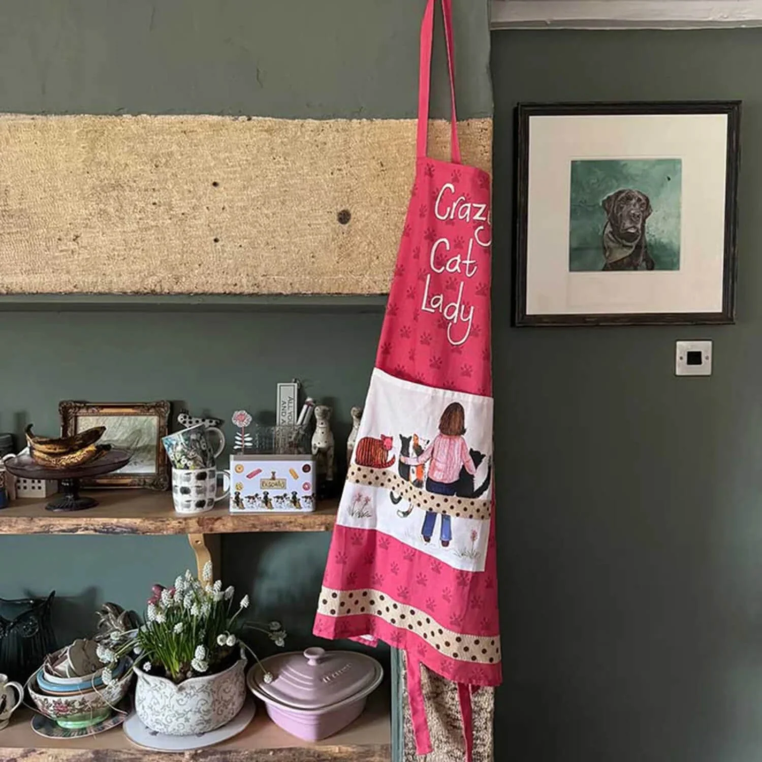 Alex Clark 100% Cotton Apron - Crazy Cat Lady