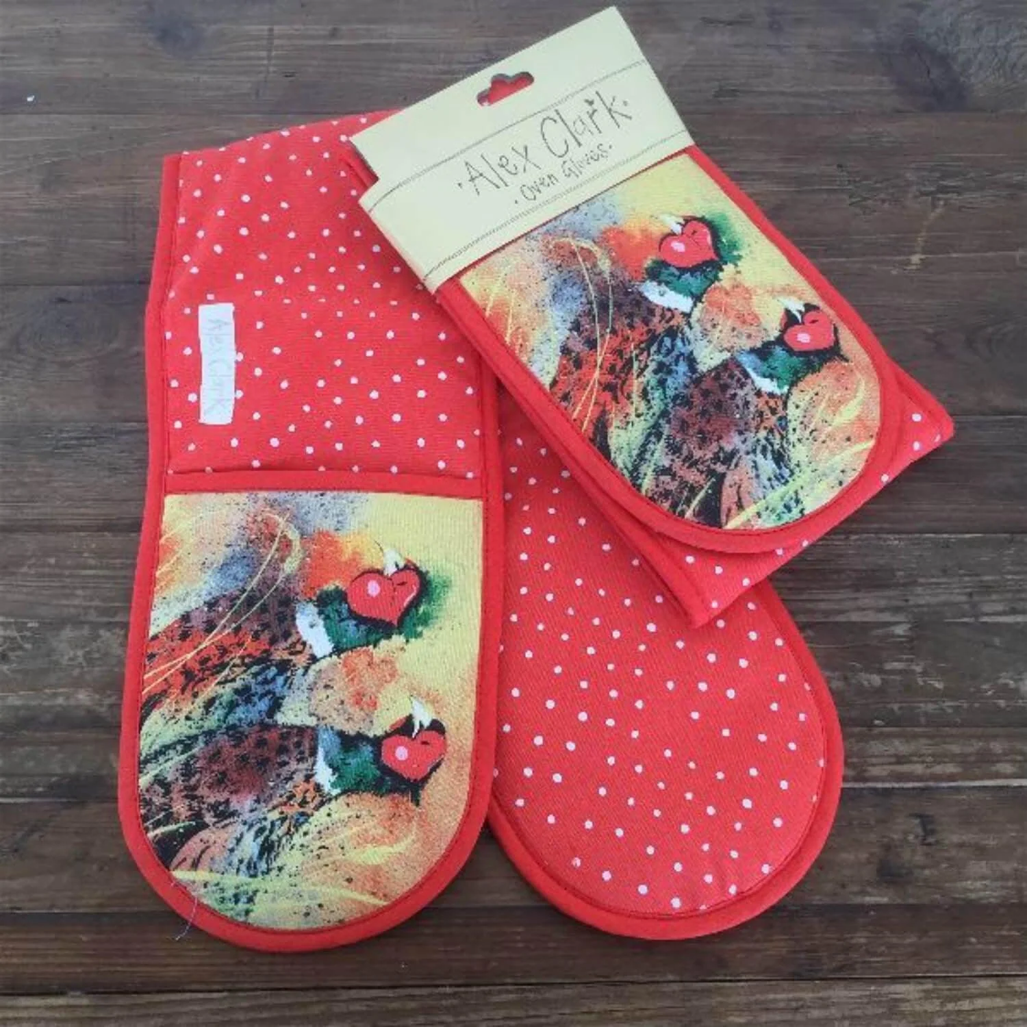 Alex Clark Cotton Double Oven Glove - Pheasants