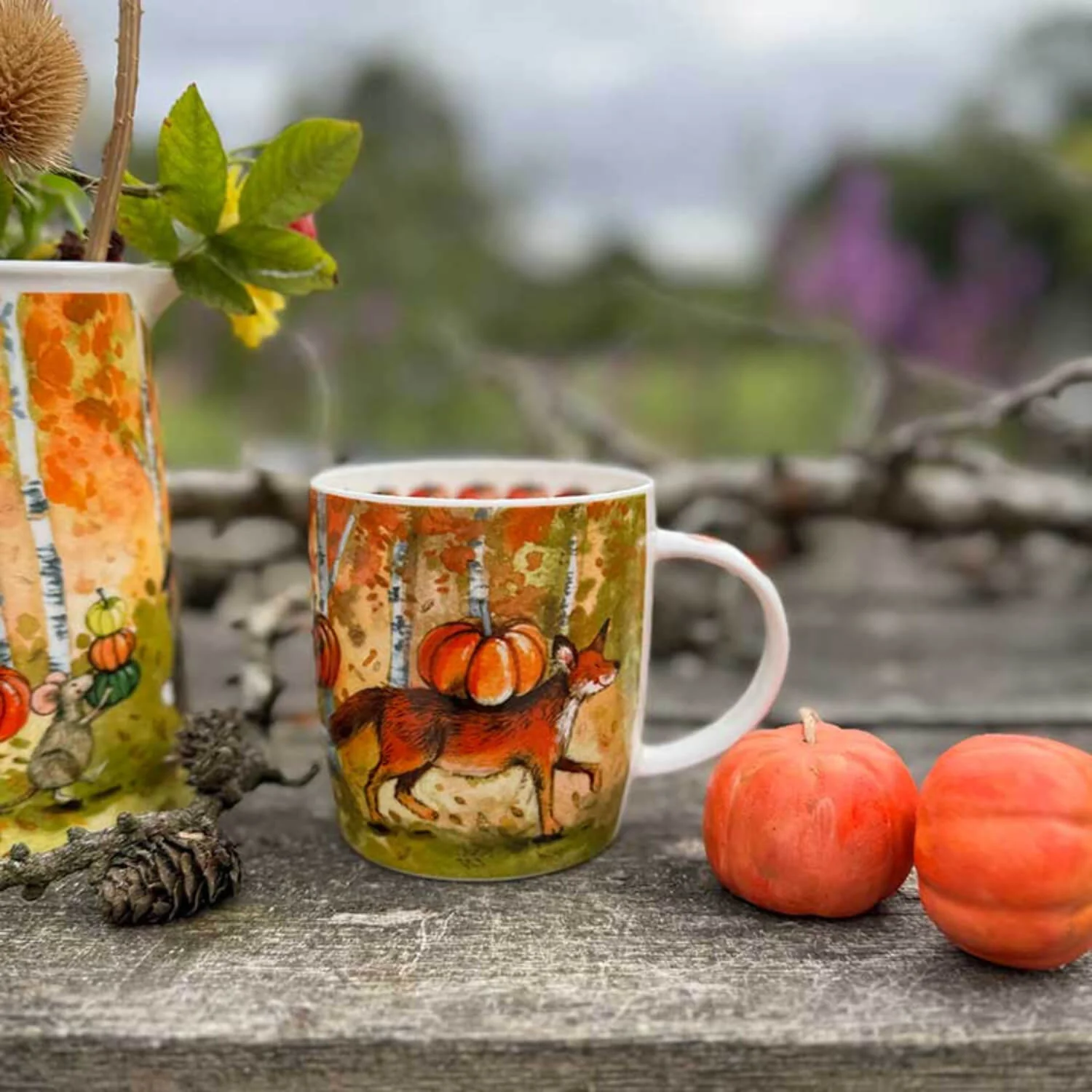 Alex Clark 400ml Bone China Mug - Pumpkin Pickers - Image 4