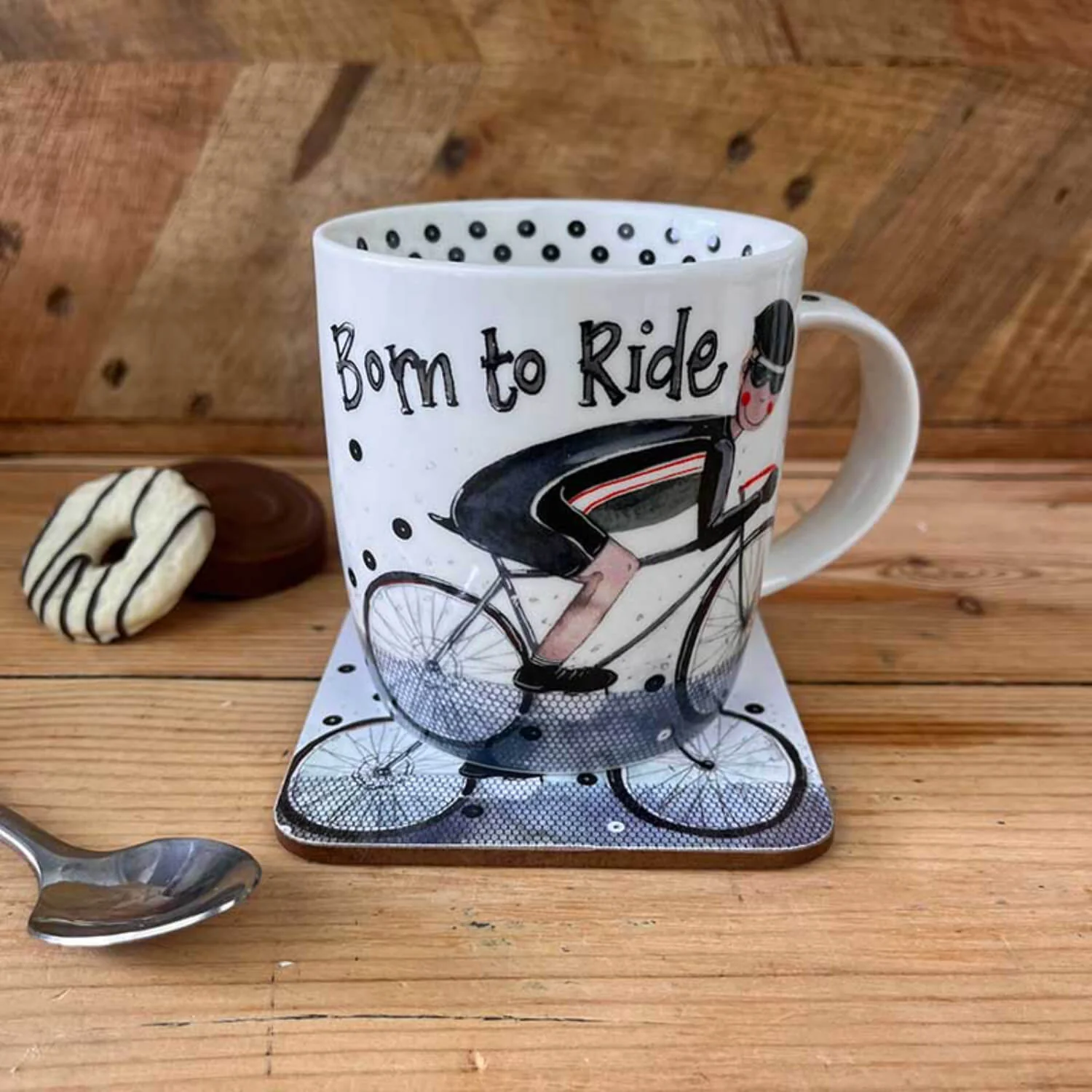 Alex Clark 400ml Mug - Born To Ride - Cycling - Image 3