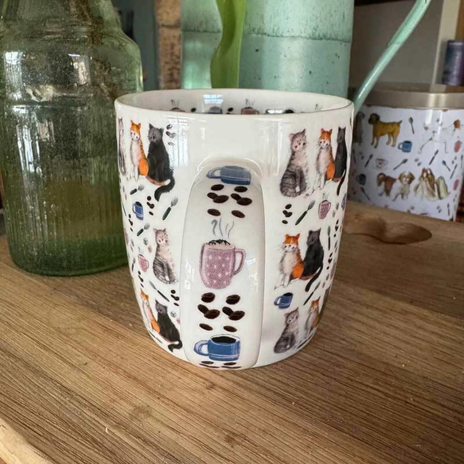 Alex Clark 400ml New Bone China Mug - Cat And Coffee - Image 2
