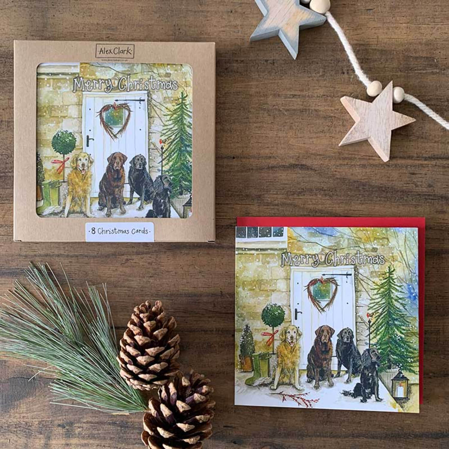 Alex Clark 8-Pack Boxed Christmas Cards - Christmas Dogs