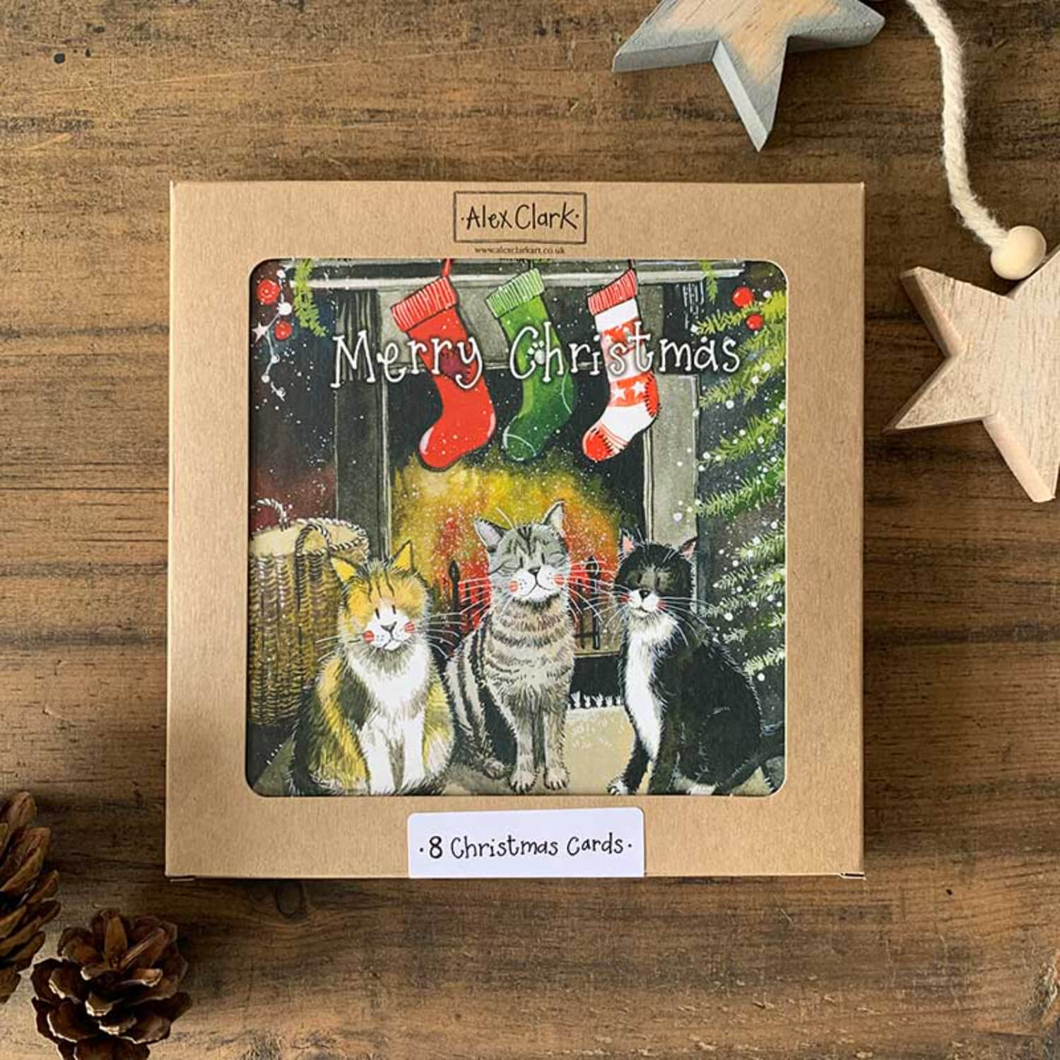 Alex Clark 8-Pack Boxed Christmas Cards - Christmas Felines - Image 3