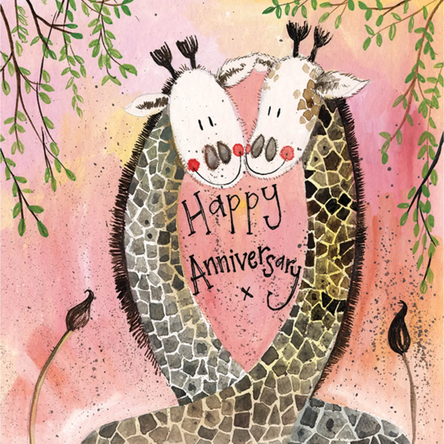 Alex Clark Anniversary Card - Long Necks Giraffe