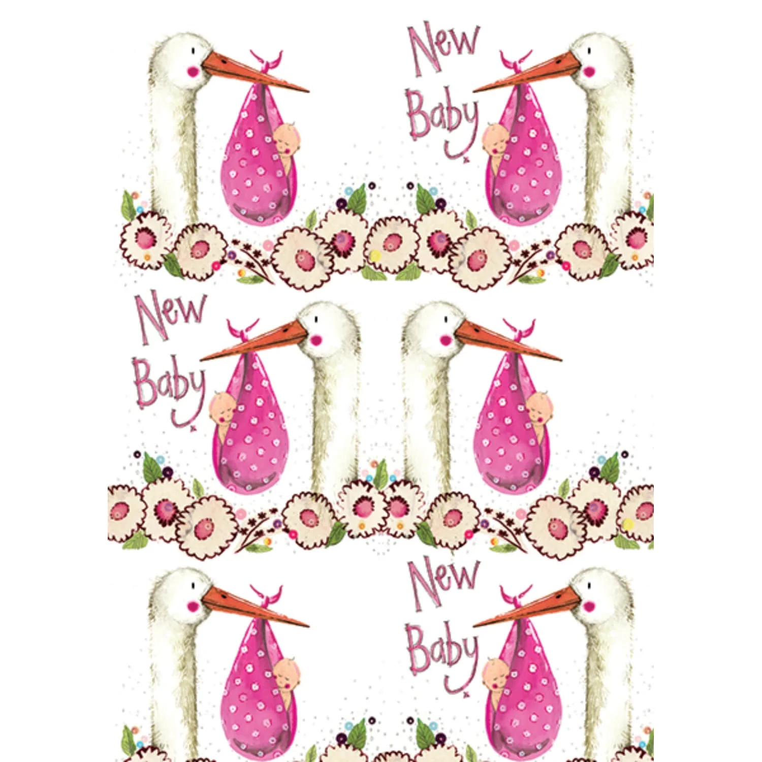 Alex Clark Bagged Gift Wrap With Tags - New Baby Girl