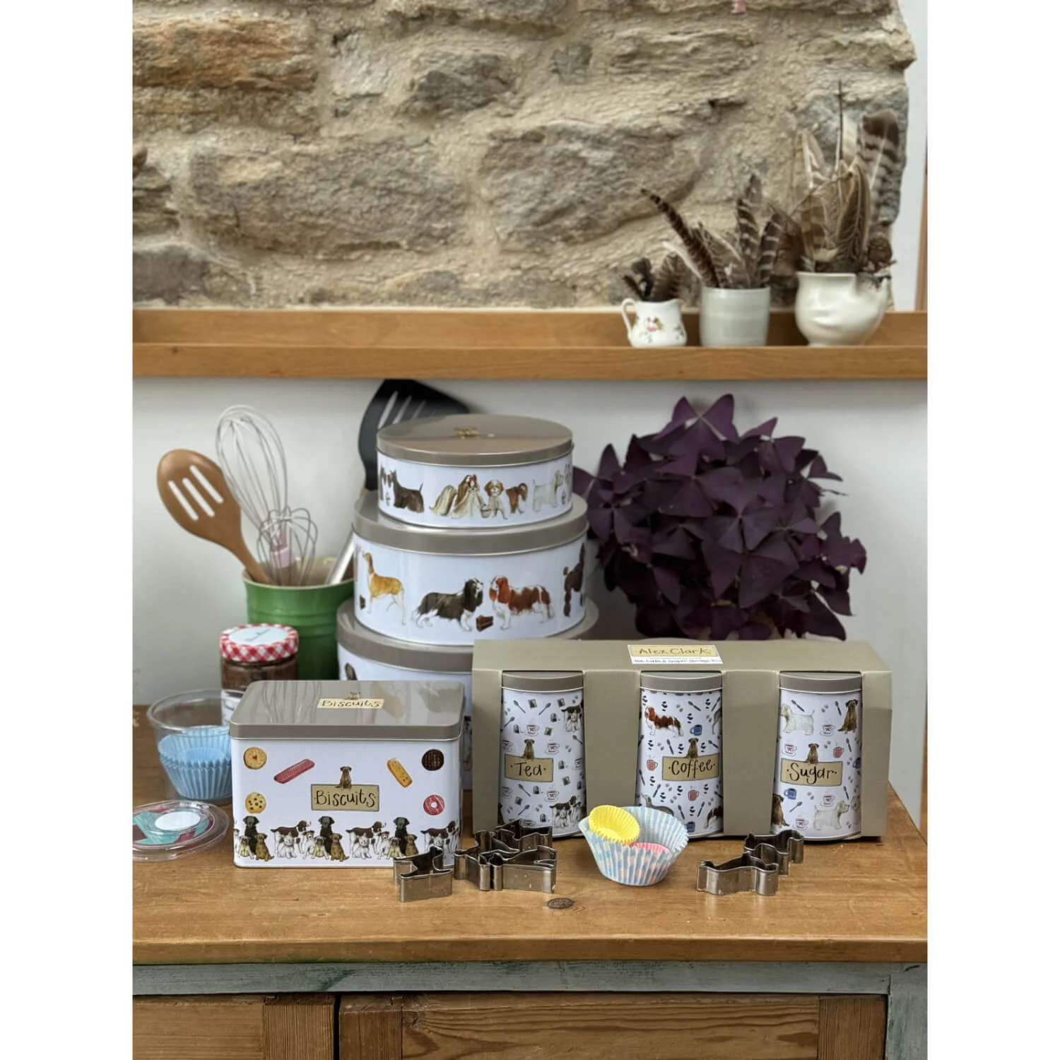 Alex Clark Tea, Coffee & Sugar Canisters - Delightful Dogs - Image 2