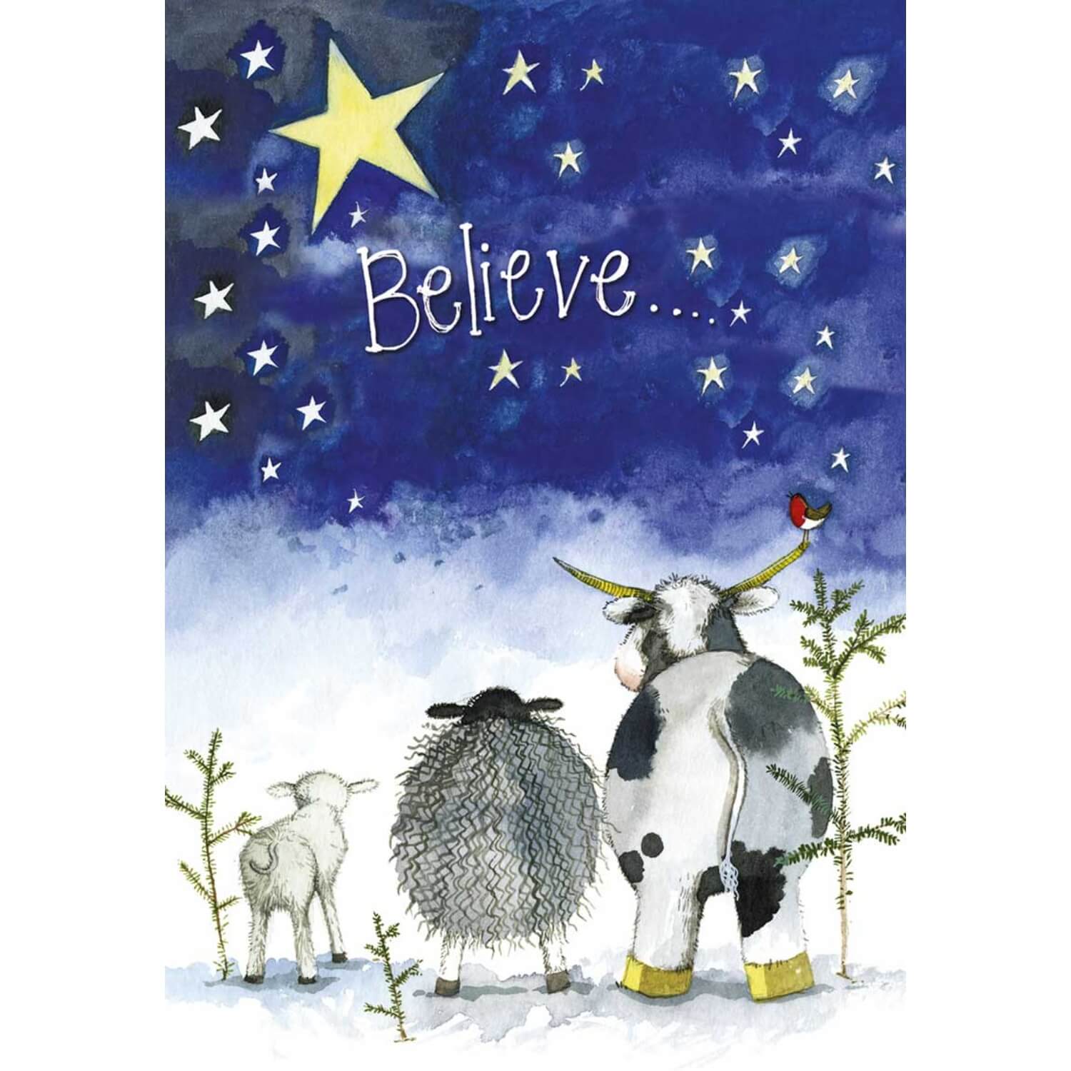Alex Clark Christmas 100% Cotton Tea Towel - Believe - Image 2