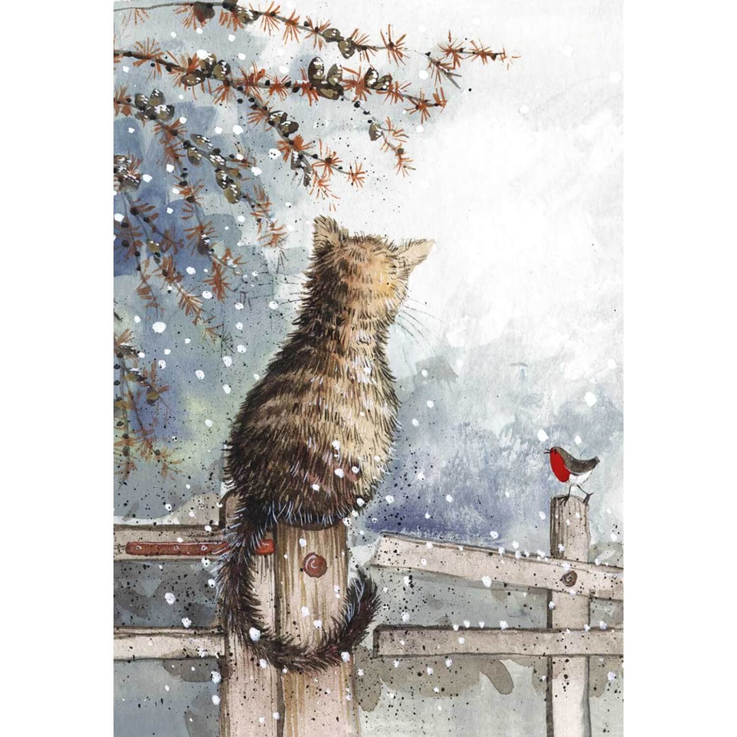Alex Clark Christmas 100% Cotton Tea Towel - Cat - Image 2