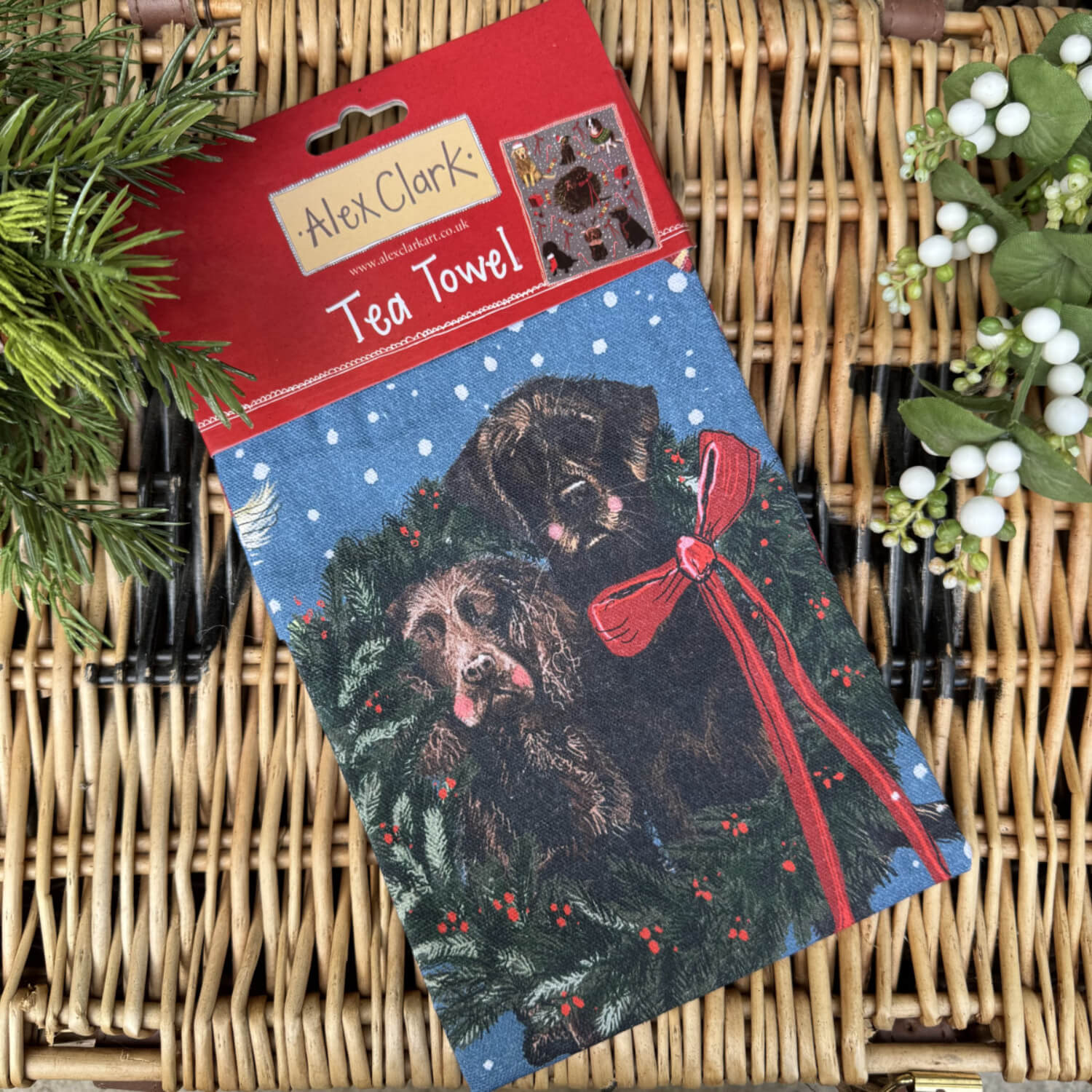 Alex Clark Christmas 100% Cotton Tea Towel - Dogs - Image 2