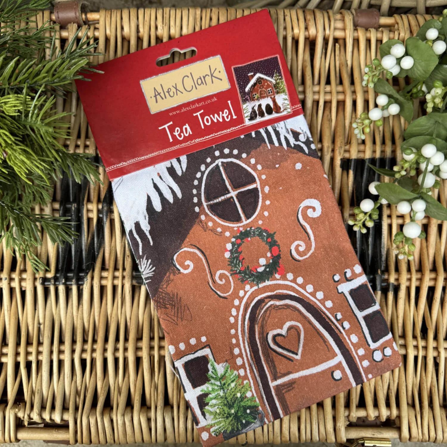 Alex Clark Christmas 100% Cotton Tea Towel - Gingerbread House - Image 2