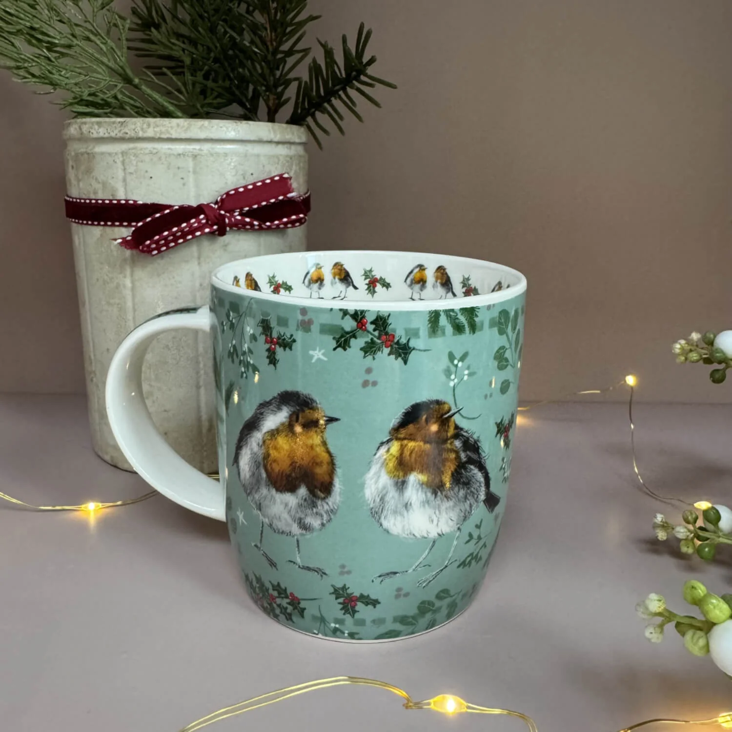 Alex Clark Christmas 400ml China Mug - Christmas Robins - Image 2