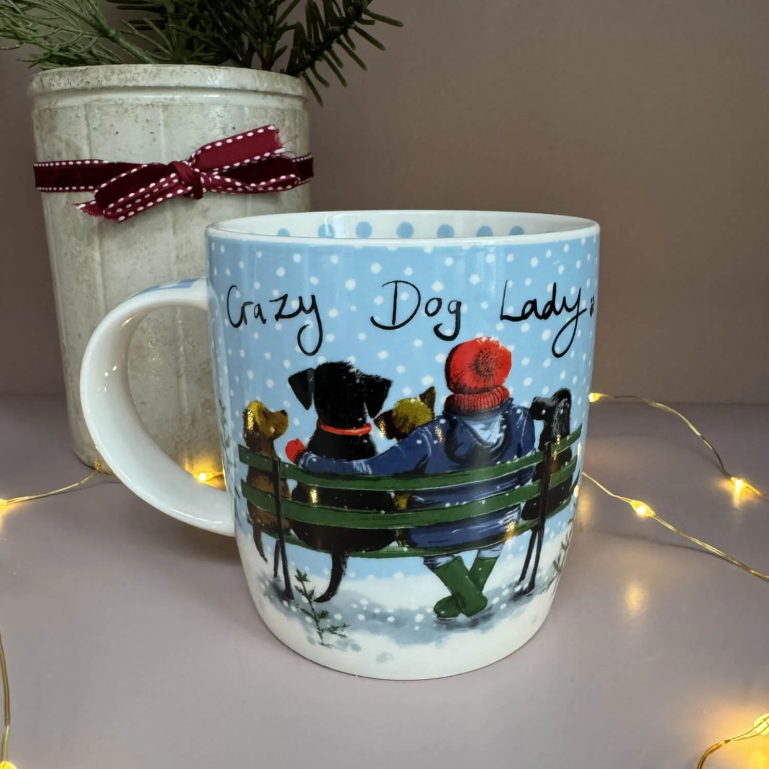 Alex Clark Christmas 400ml China Mug - Crazy Dog Lady - Image 2
