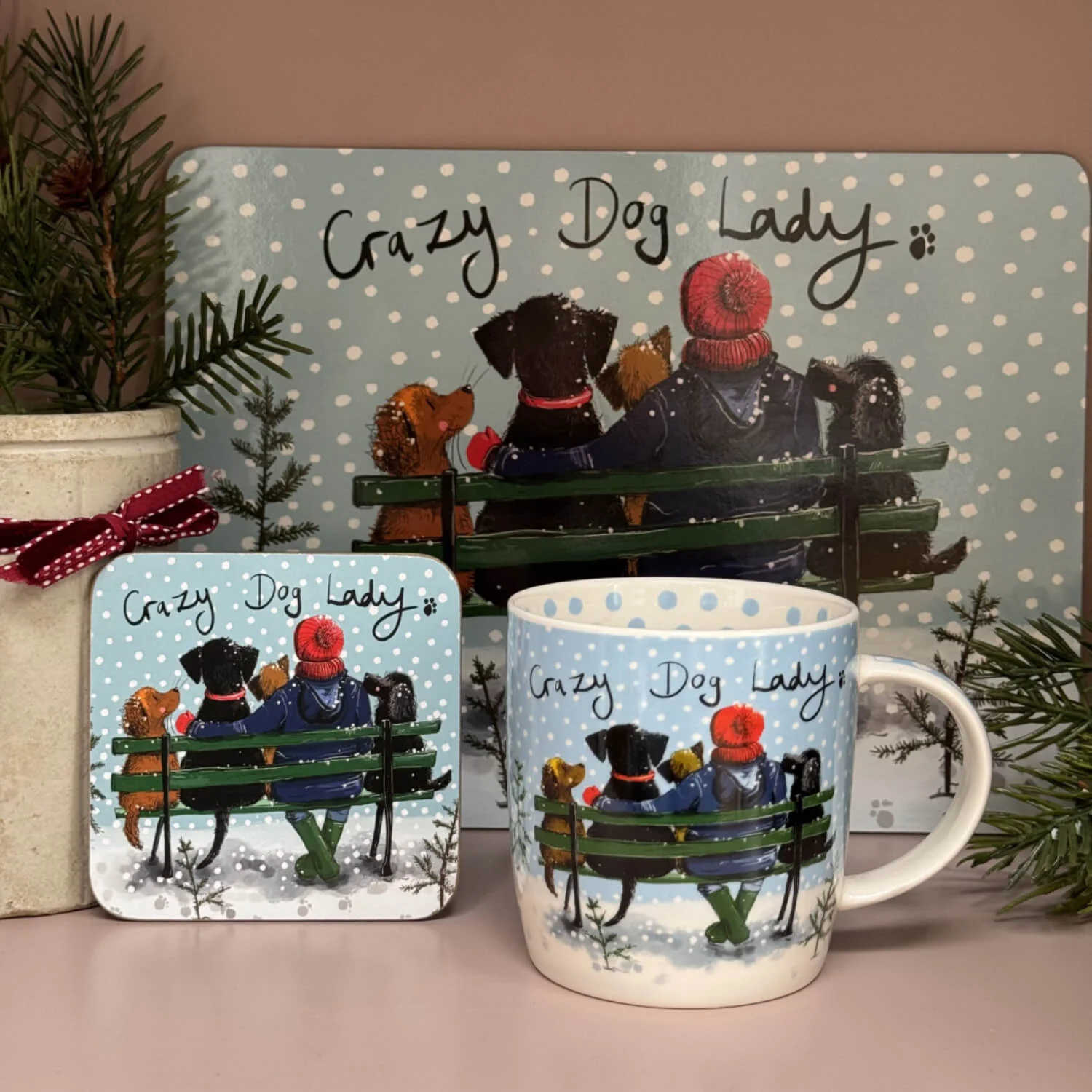 Alex Clark Christmas 400ml China Mug - Crazy Dog Lady - Image 5