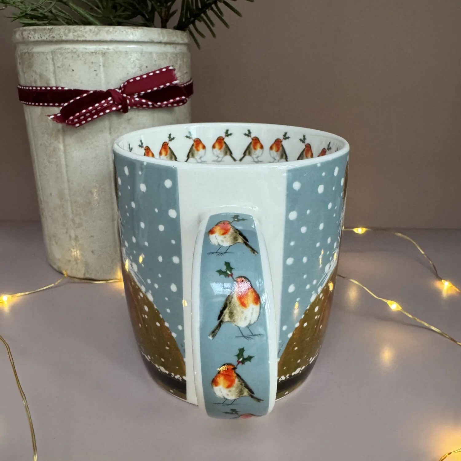 Alex Clark Christmas 400ml China Mug - Horse & Robin - Image 3