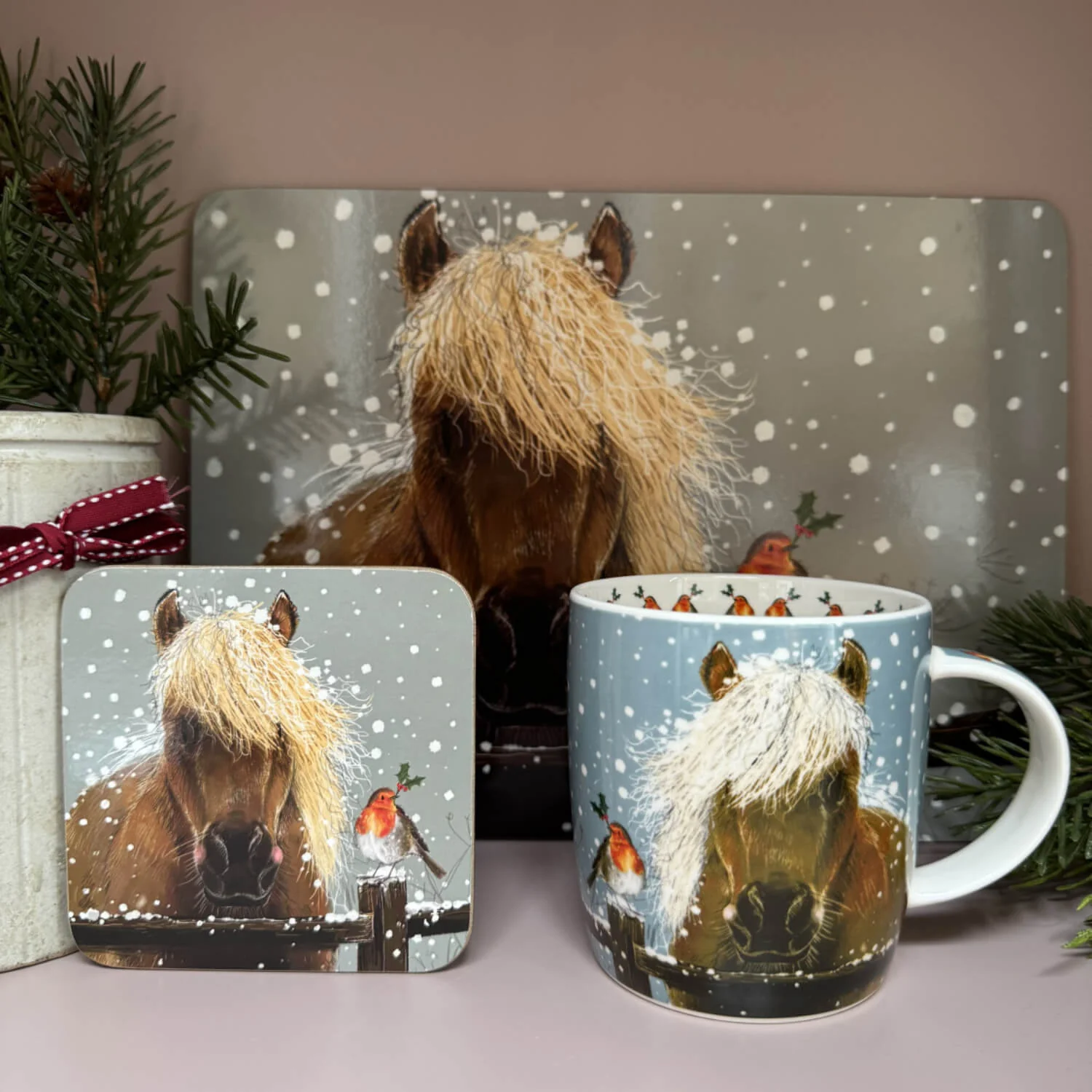 Alex Clark Christmas 400ml China Mug - Horse & Robin - Image 5