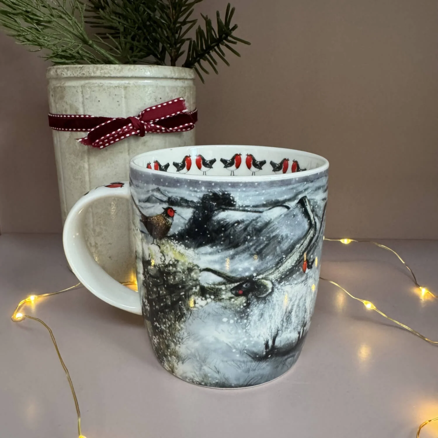 Alex Clark Christmas 400ml China Mug - Snowfall on the Wall - Image 2