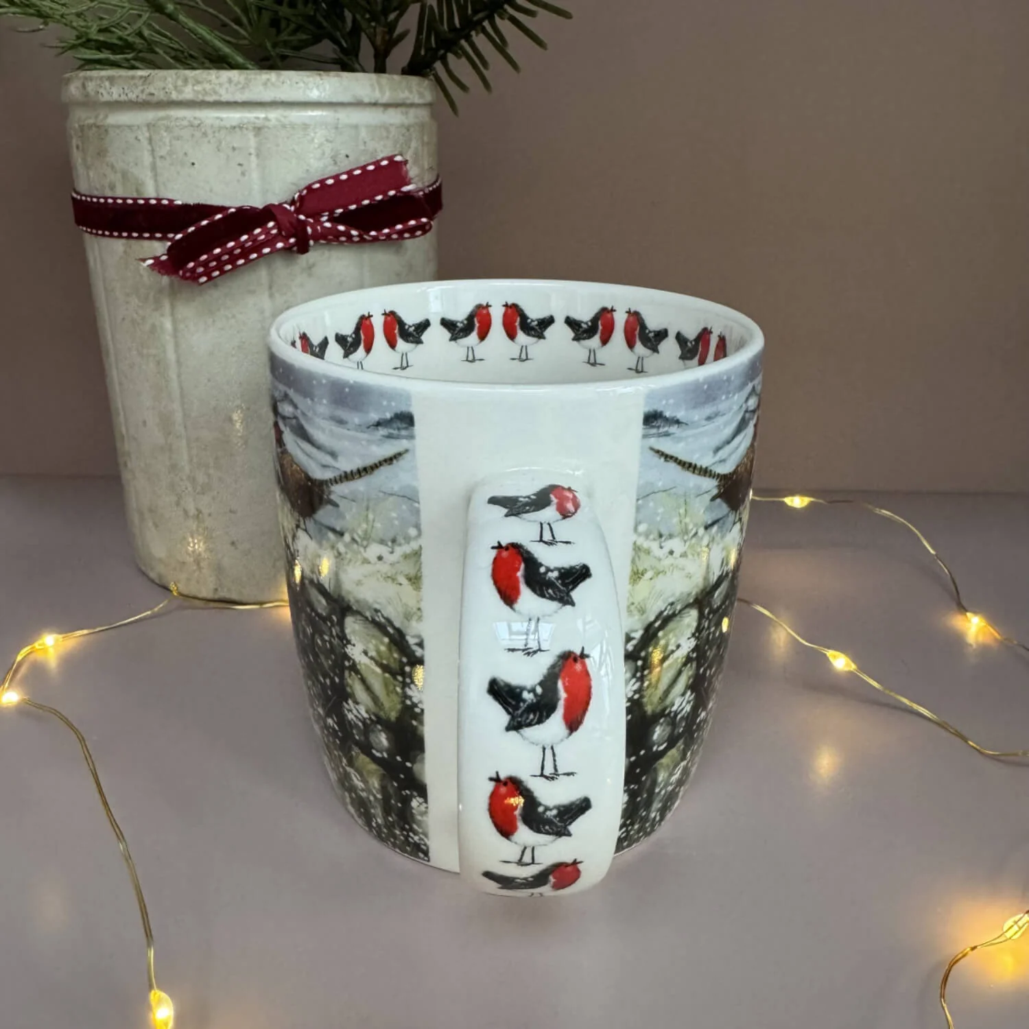 Alex Clark Christmas 400ml China Mug - Snowfall on the Wall - Image 3