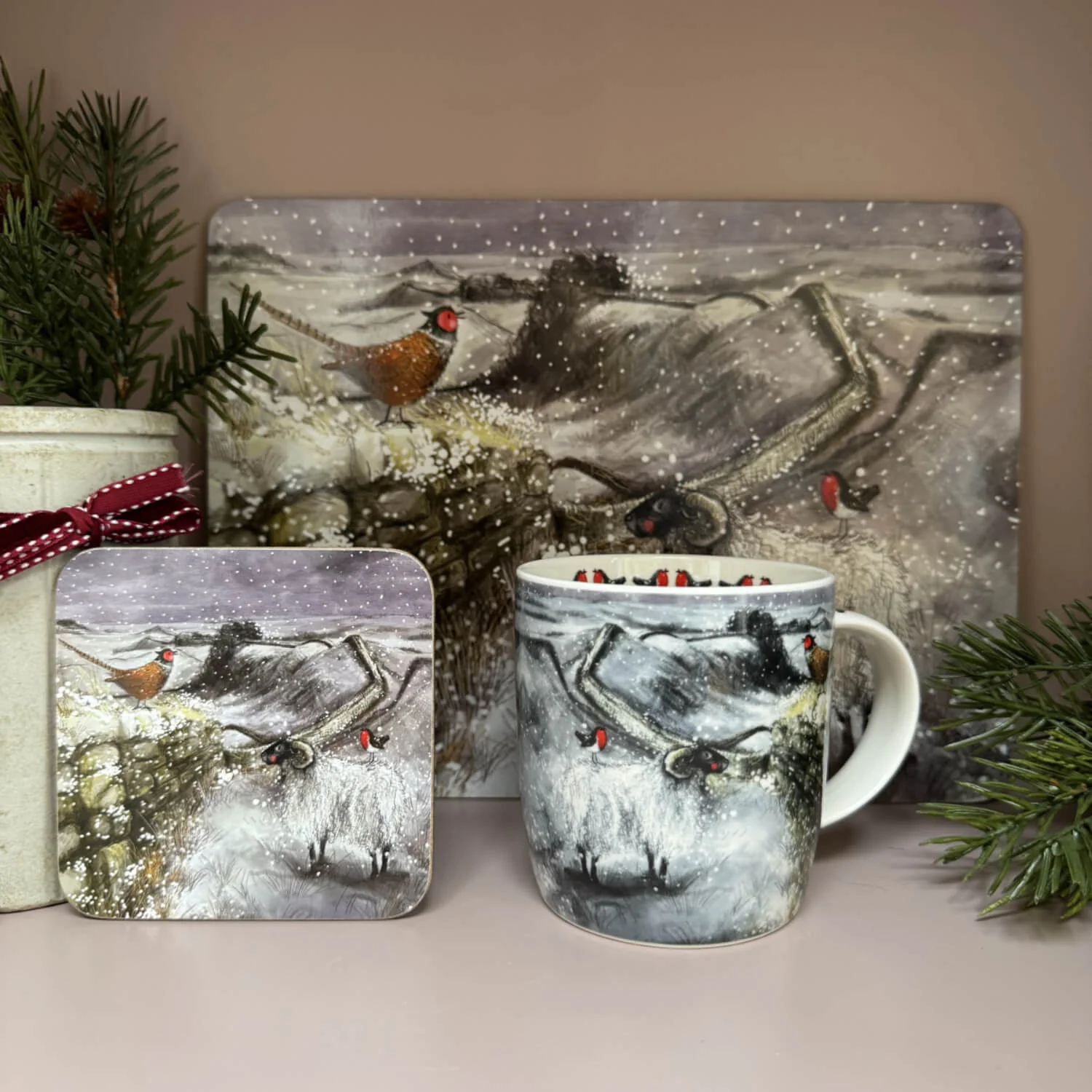Alex Clark Christmas 400ml China Mug - Snowfall on the Wall - Image 5