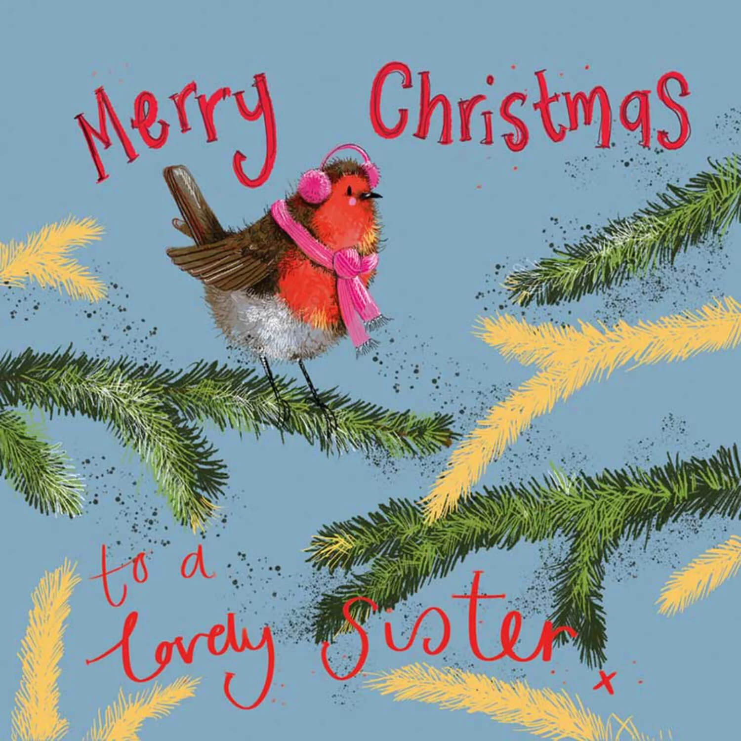 Alex Clark Christmas Card - Lovely Sister - Robin - Image 2
