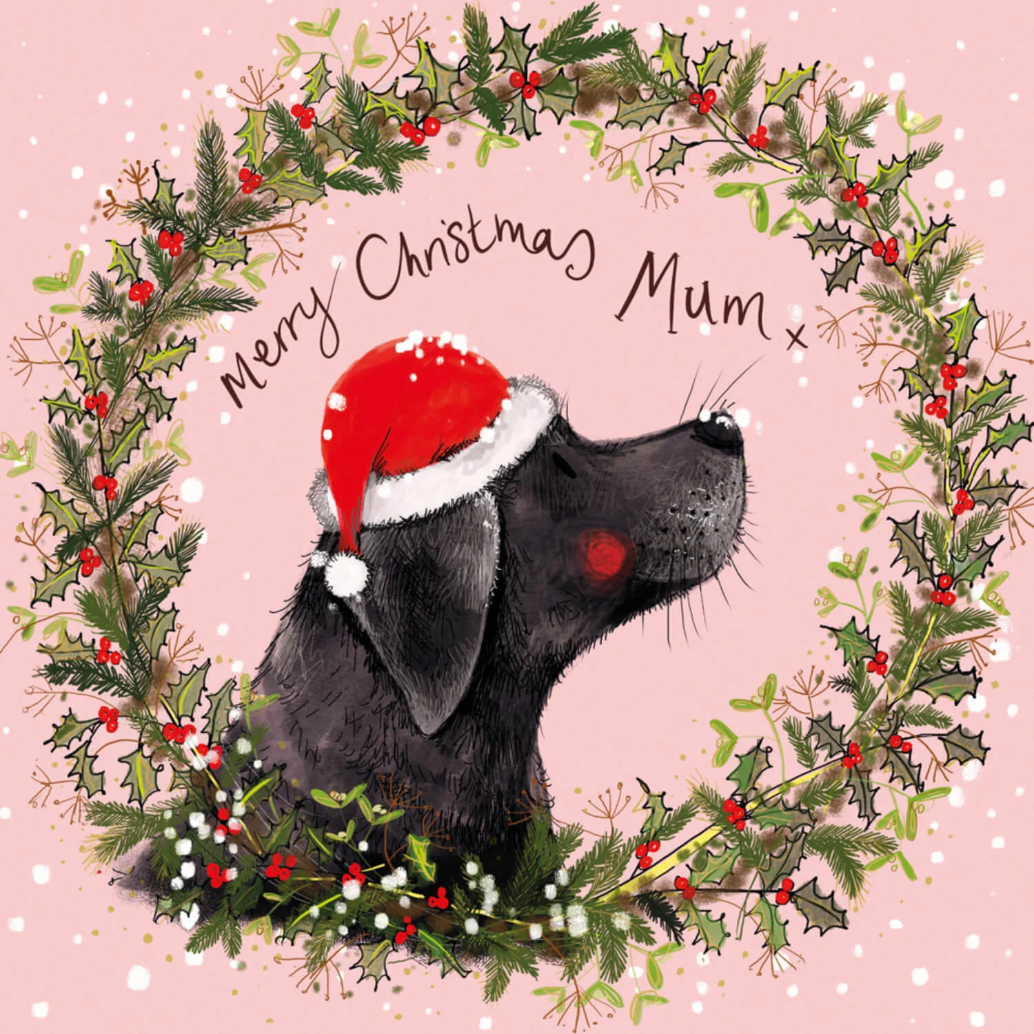 Alex Clark Christmas Card - Merry Christmas Mum - Black Labrador - Image 2