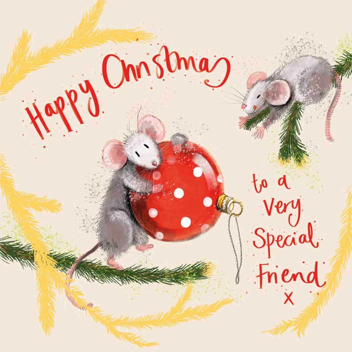 Alex Clark Christmas Card - Special Friend - Mice - Image 3