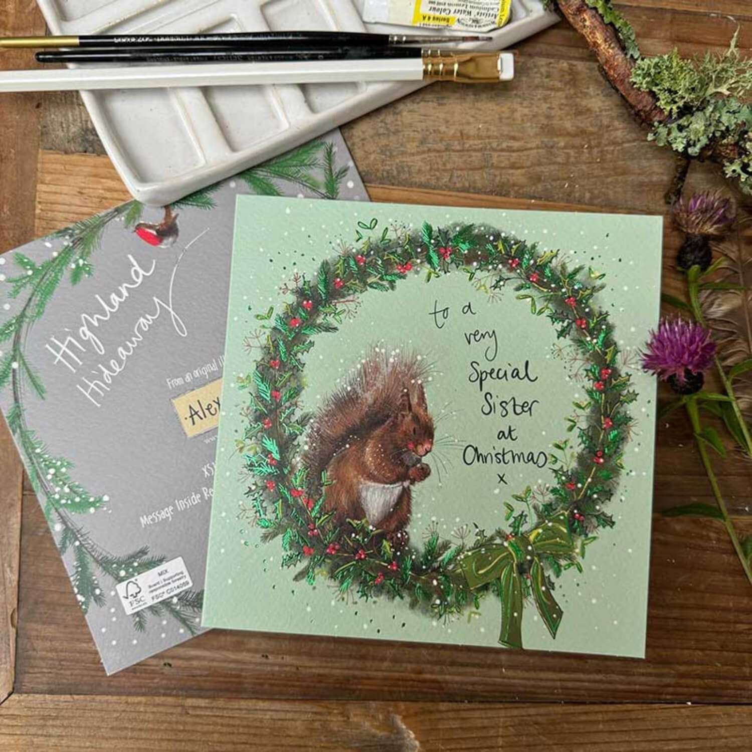 Alex Clark Christmas Card - Very Special Sister - Squirrel - Image 3