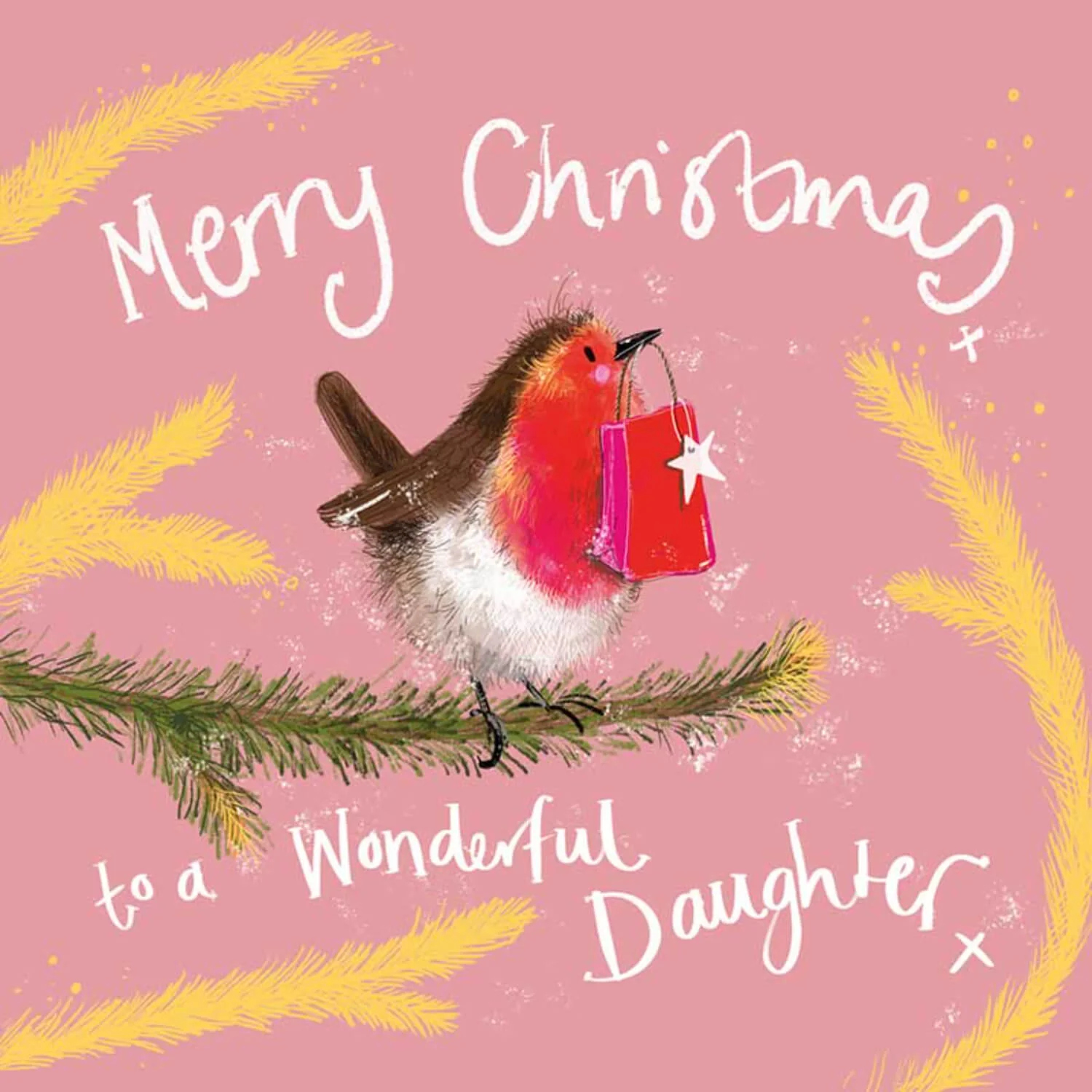 Alex Clark Christmas Card - Wonderful Daughter - Robin - Image 2