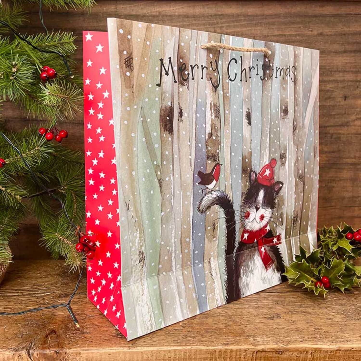 Alex Clark Christmas Large Gift Bag - Cat - Image 2