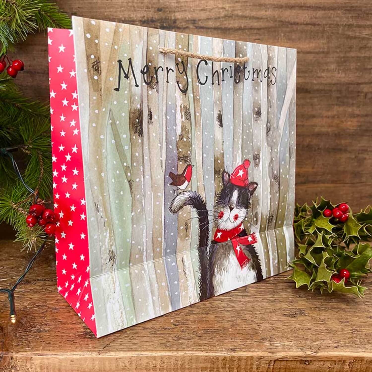 Alex Clark Christmas Medium Gift Bag - Cat - Image 2