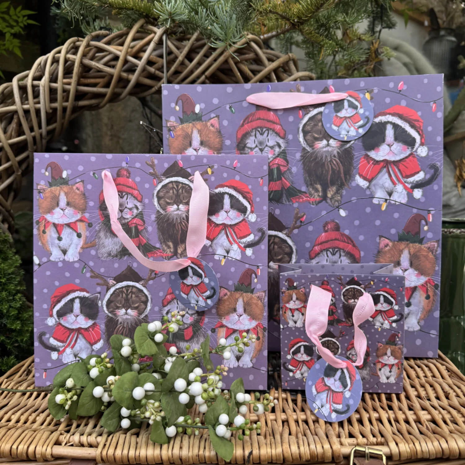 Alex Clark Christmas Medium Gift Bag - Cats - Image 2