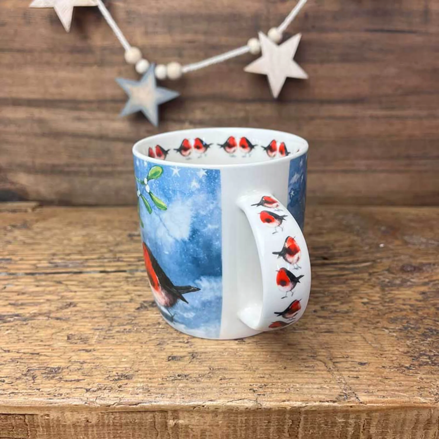 Alex Clark Christmas Mug - Robins & Mistletoe - Image 2