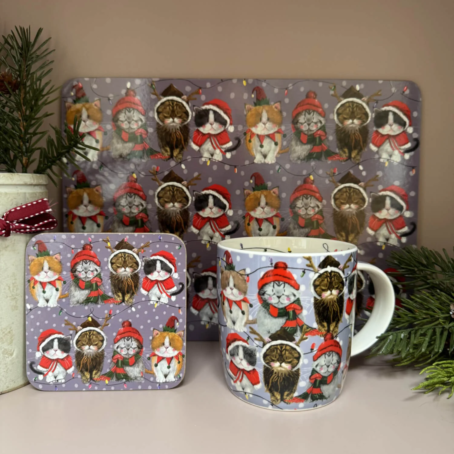 Alex Clark Christmas Placemat - Christmas Cats - Image 2