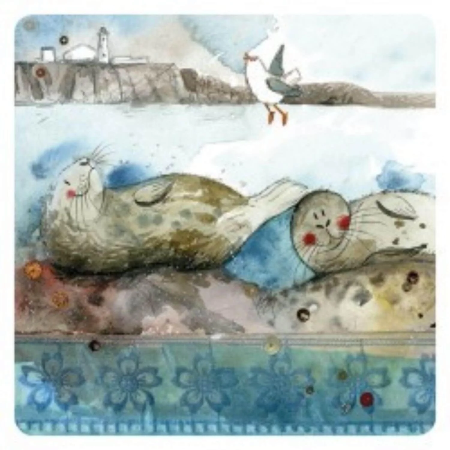 Alex Clark Coaster - Bathing Seals
