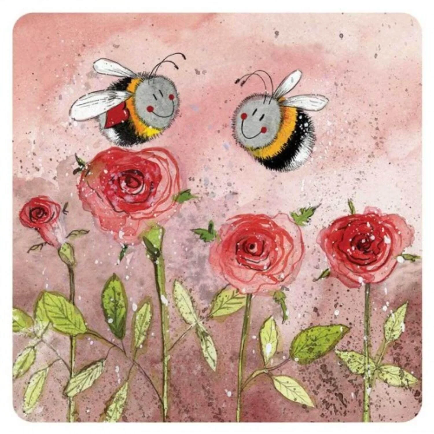 Alex Clark Coaster - Bees & Roses