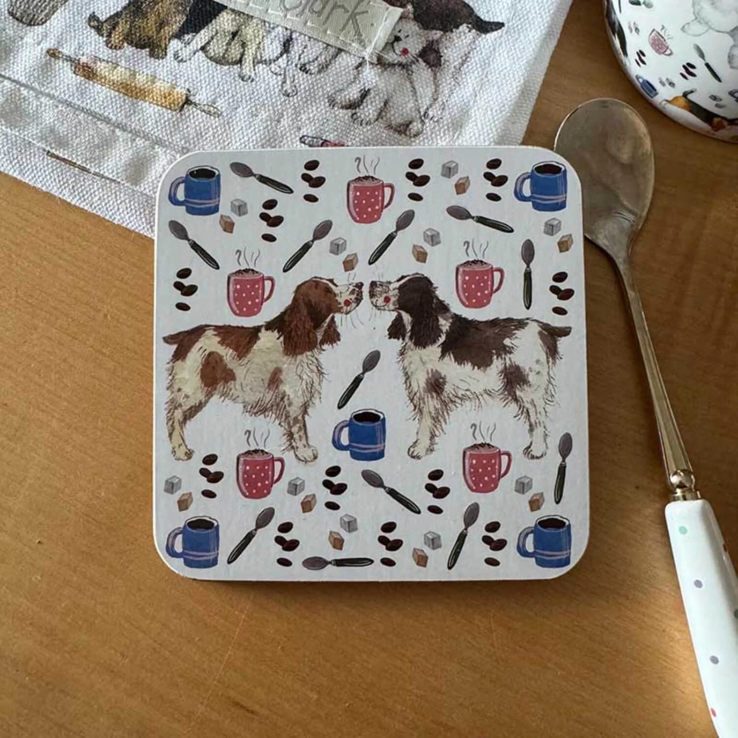 Alex Clark Coaster - Dog & Coffee