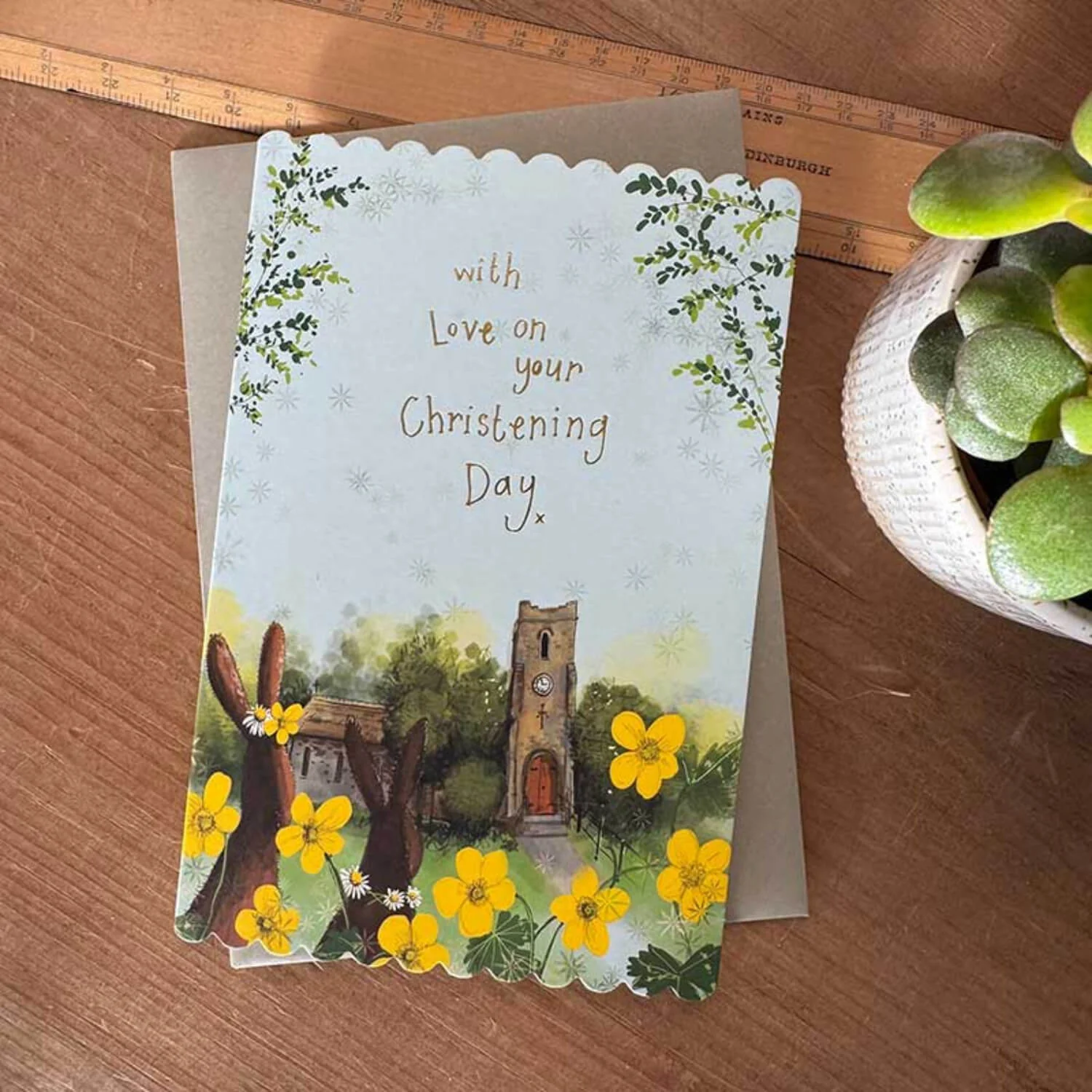 Alex Clark Doodles Card - Christening - Buttercups - Image 3