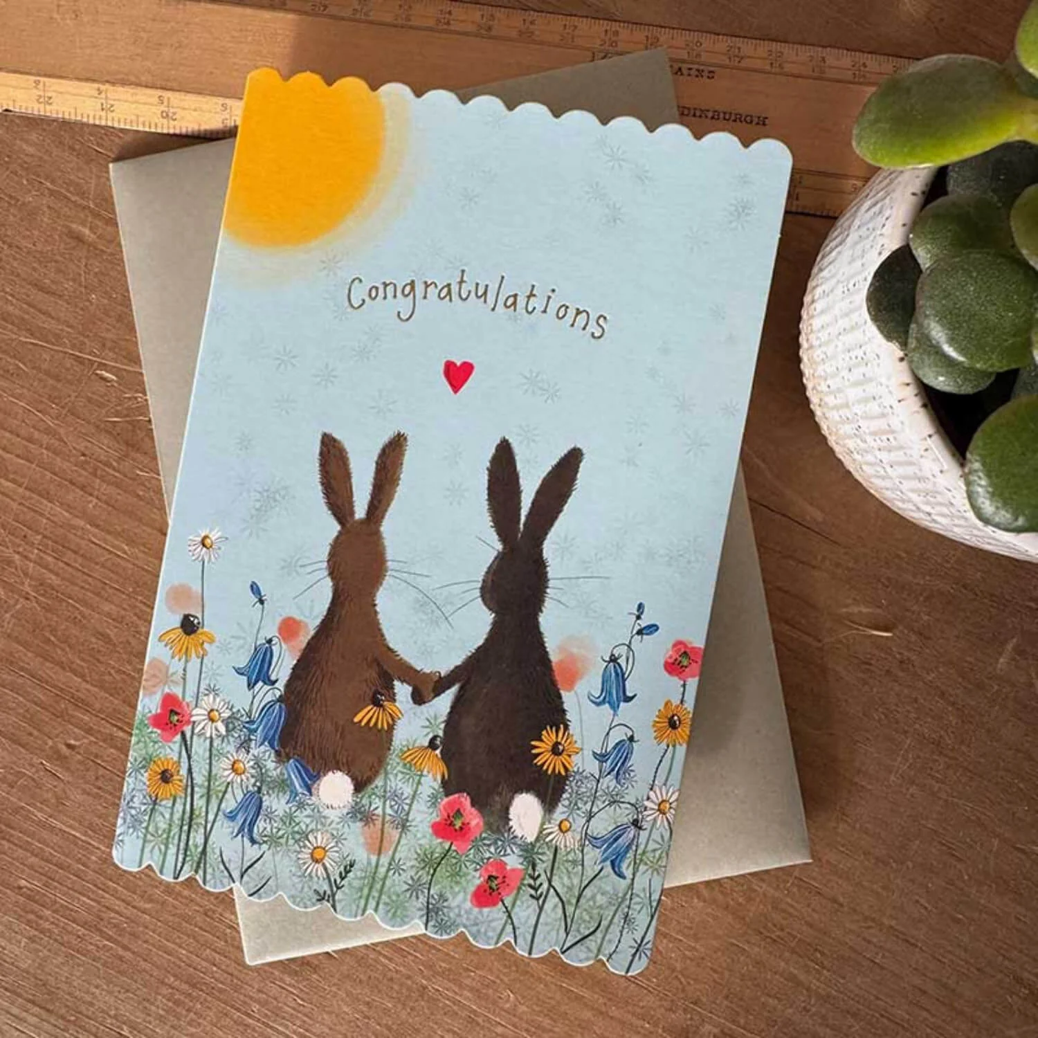 Alex Clark Doodles Card - Congratulations - Rabbits - Image 3