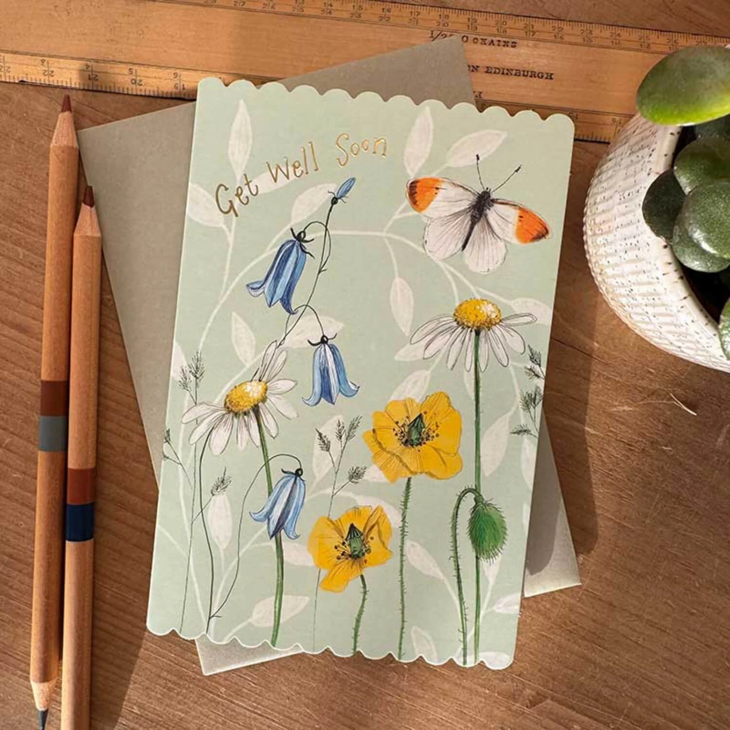 Alex Clark Doodles Card - Get Well Soon - Butterfly - Image 3