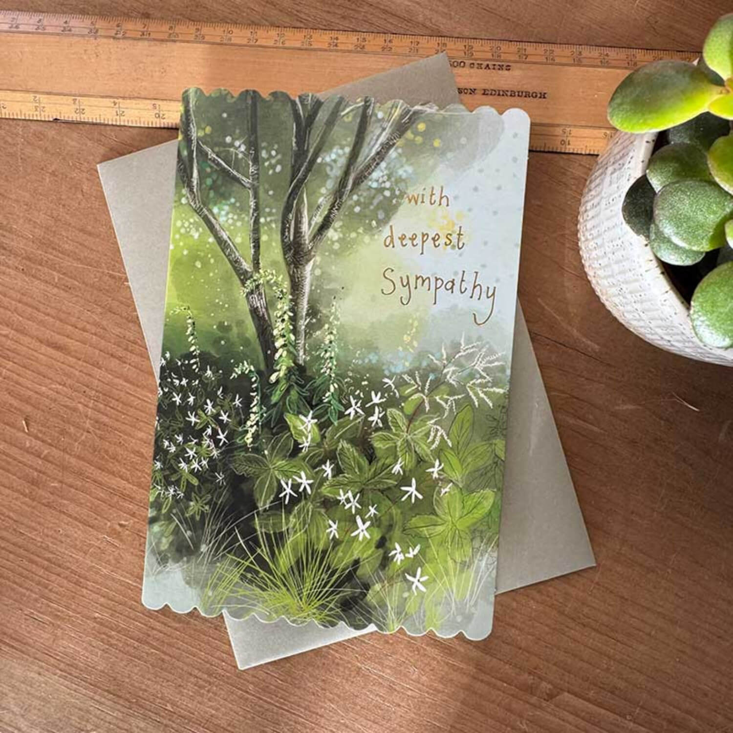 Alex Clark Doodles Card - Sympathy - Woodland Flowers - Image 2
