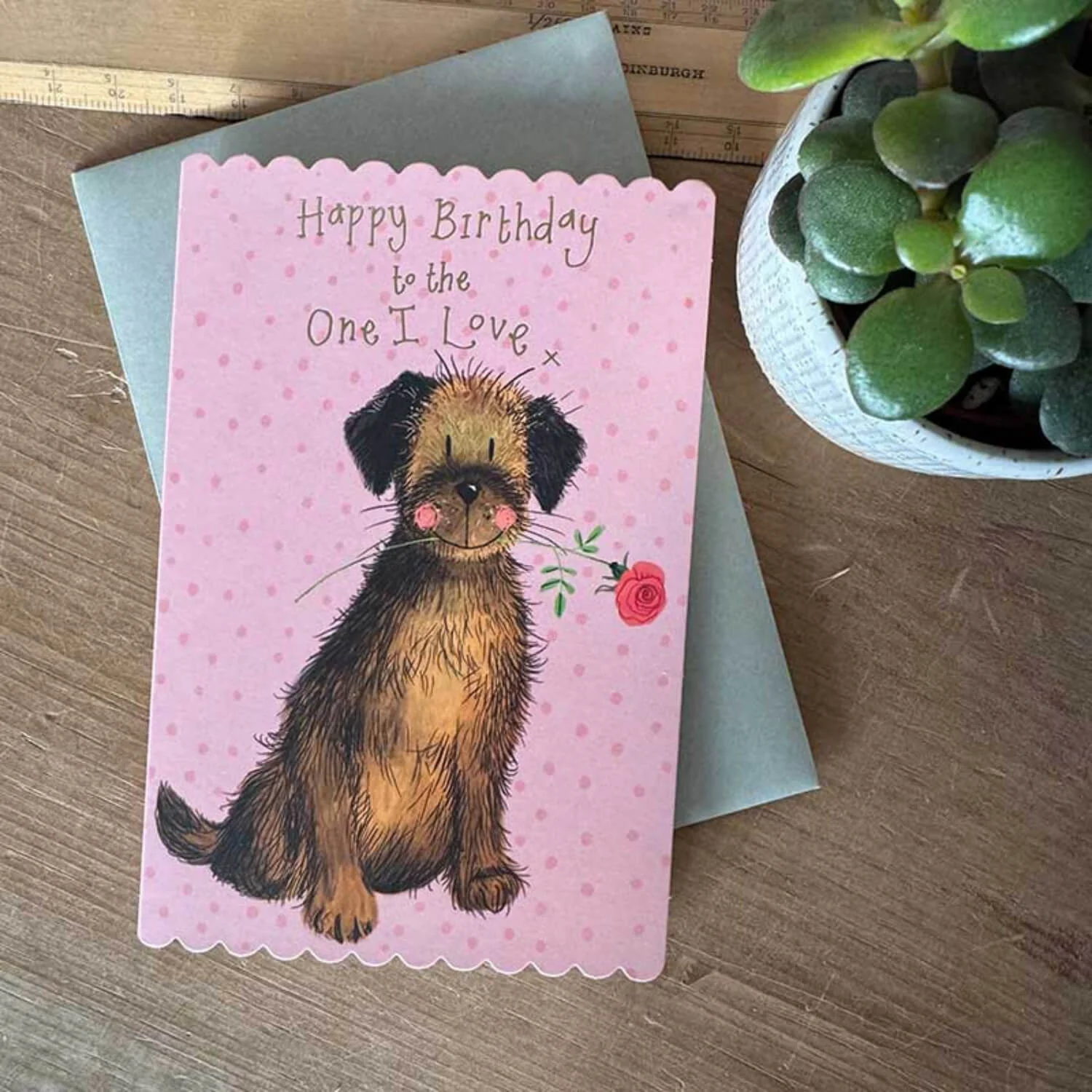 Alex Clark Doodles Card - To The One I Love - Border Terrier - Image 2