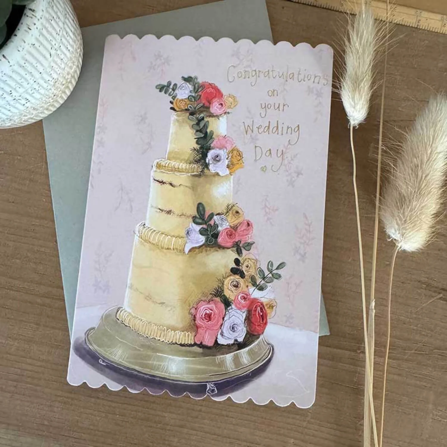 Alex Clark Doodles Card - Wedding Day - Cake - Image 2