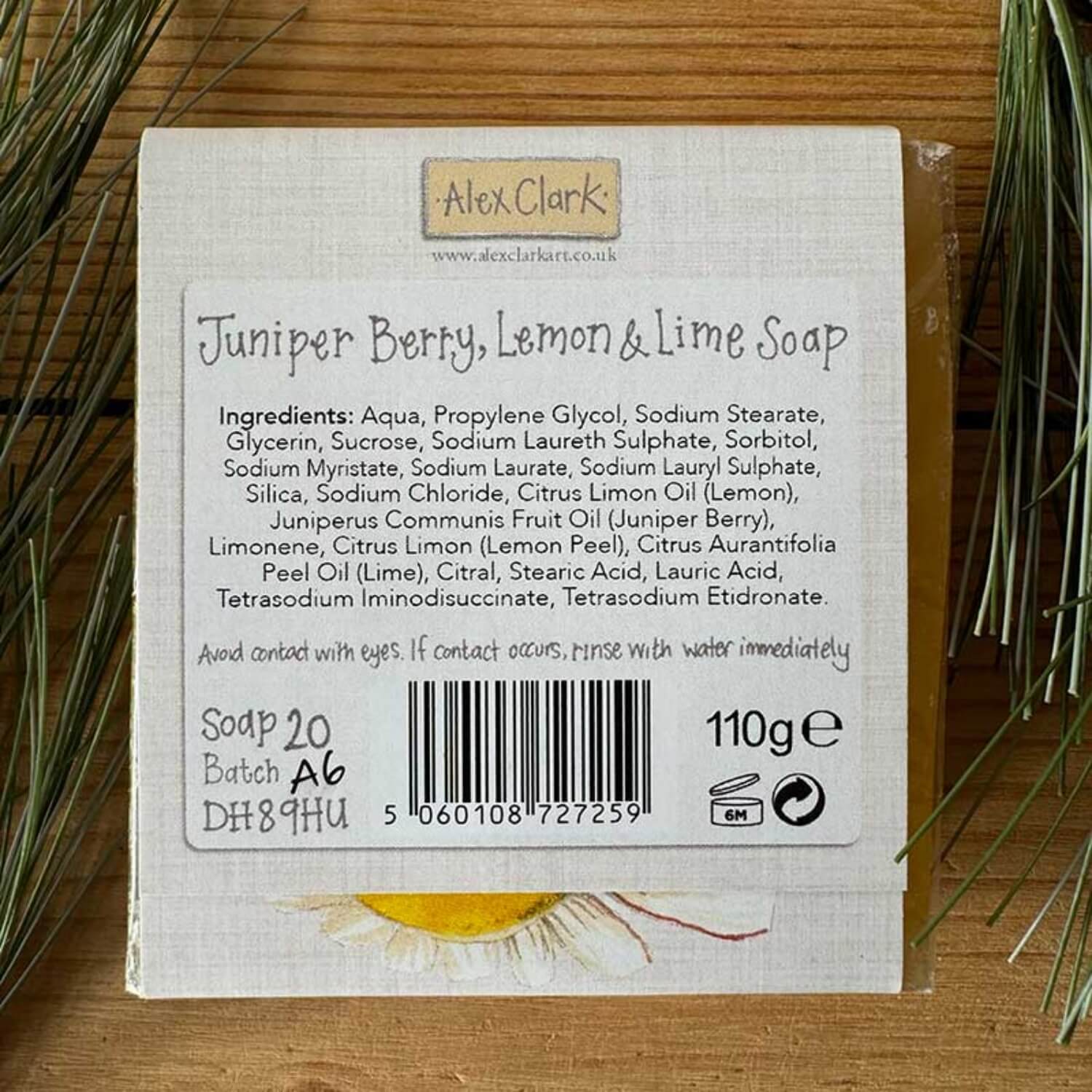 Alex Clark Fresh As A Daisy Handmade Soap - Juniper Berry, Lemon & Lime - Image 2