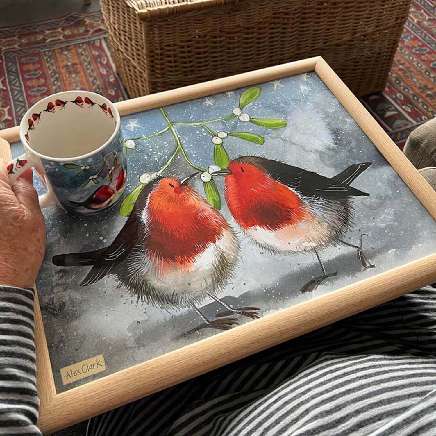 Alex Clark Lap Tray - Robin & Mistletoe - Image 3
