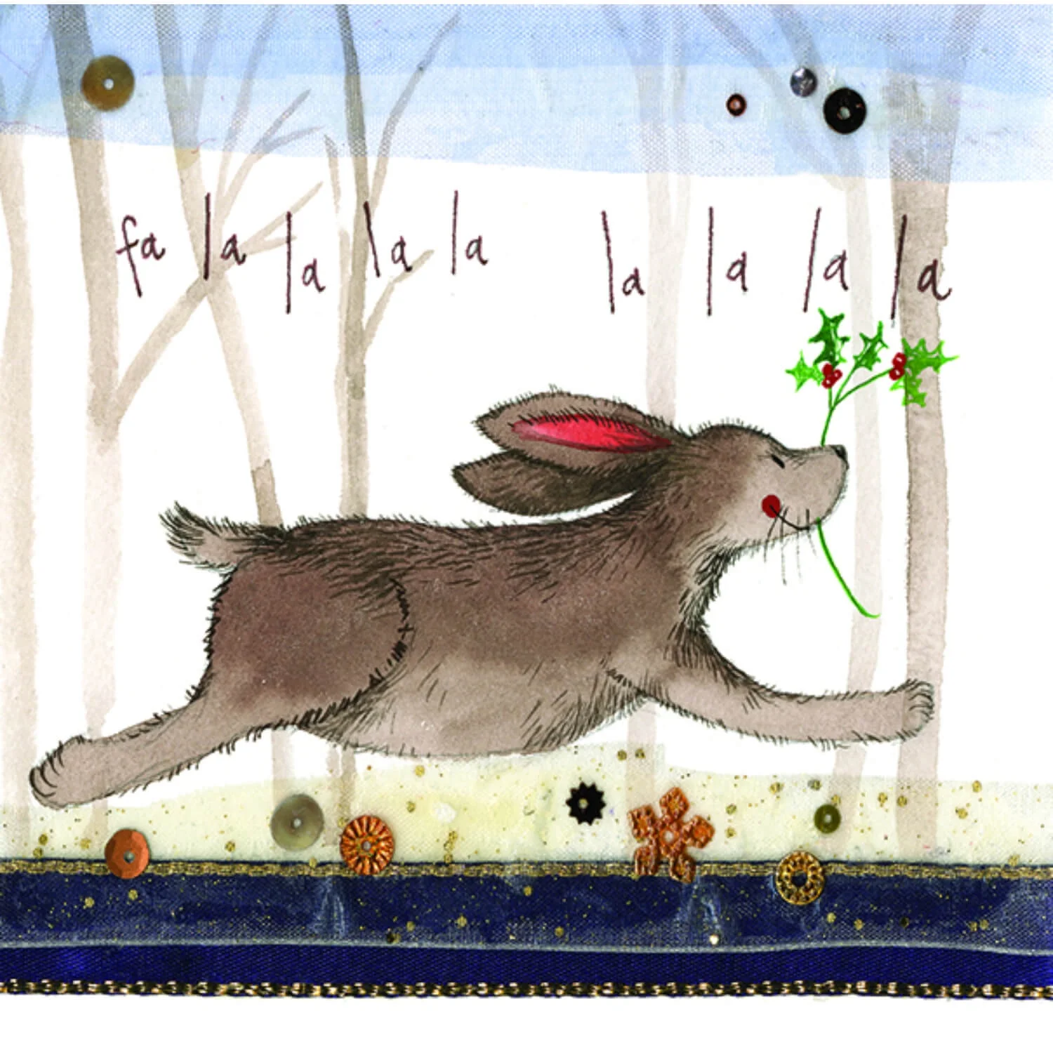 Alex Clark Little Sparkle Christmas Card - Fa La La La La - Image 2