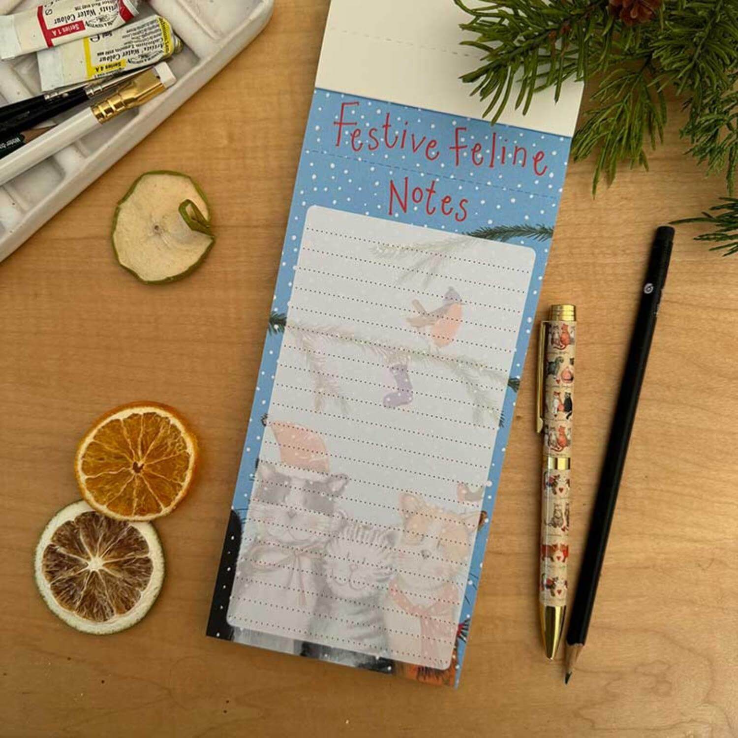 Alex Clark Christmas Magnetic To Do List - Festive Cats - Image 2
