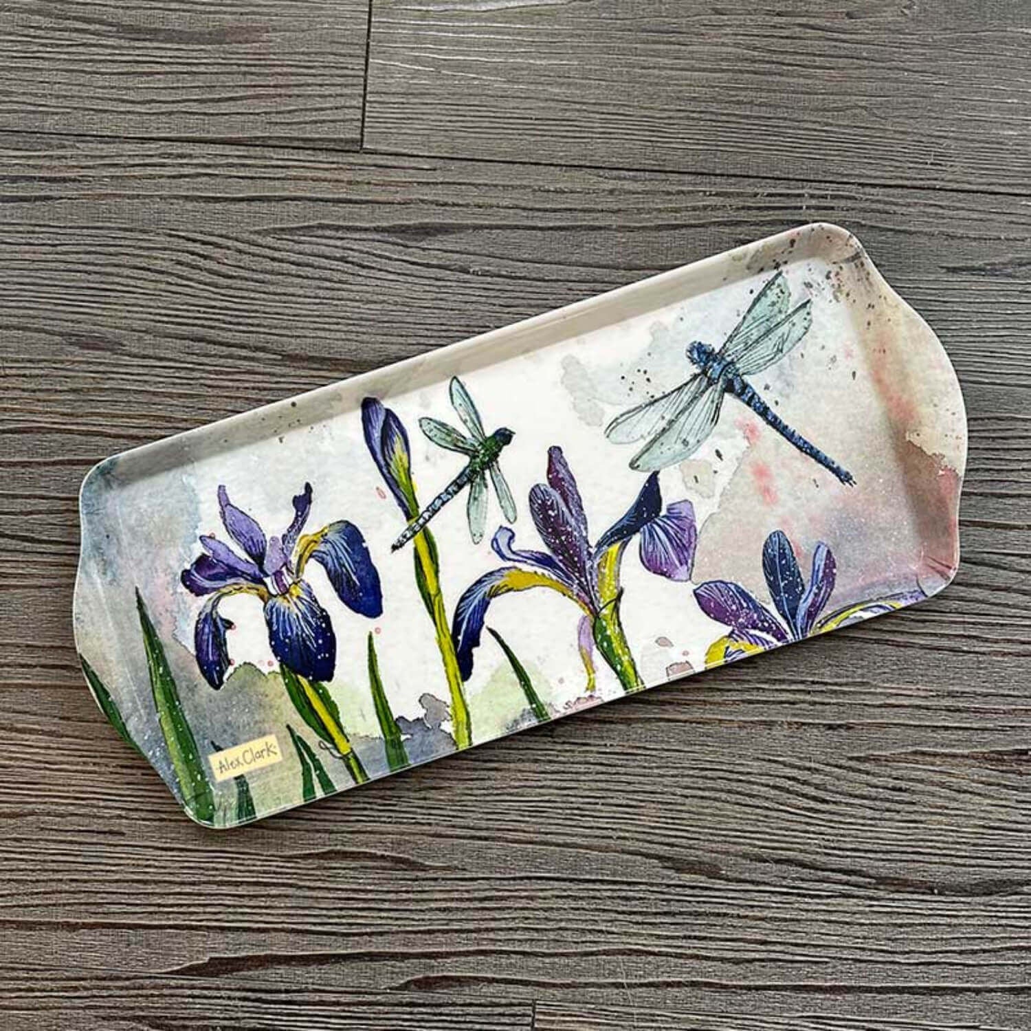 Alex Clark Melamine Medium Tray - Dragonflies & Iris
