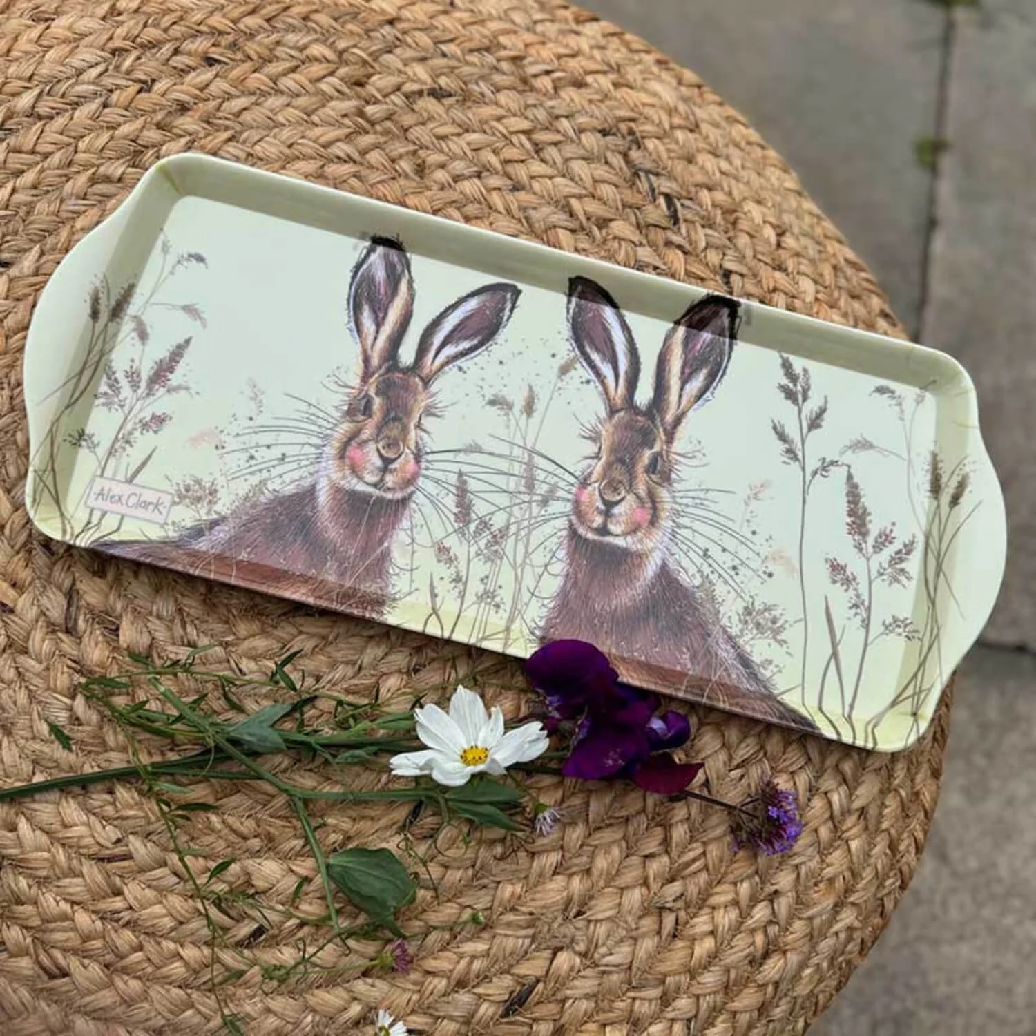 Alex Clark Melamine Medium Tray - Hares