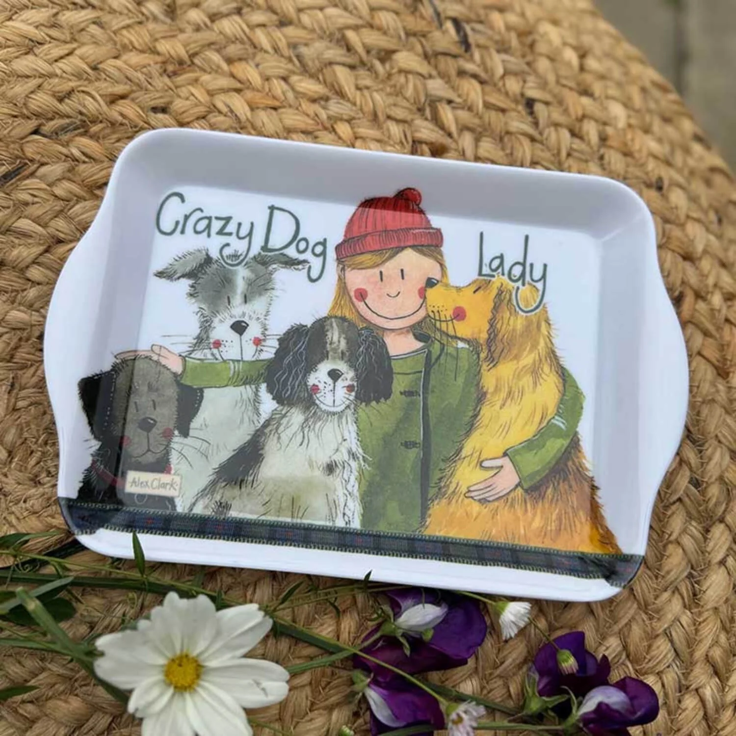 Alex Clark Melamine Small Tray - Crazy Dog Lady