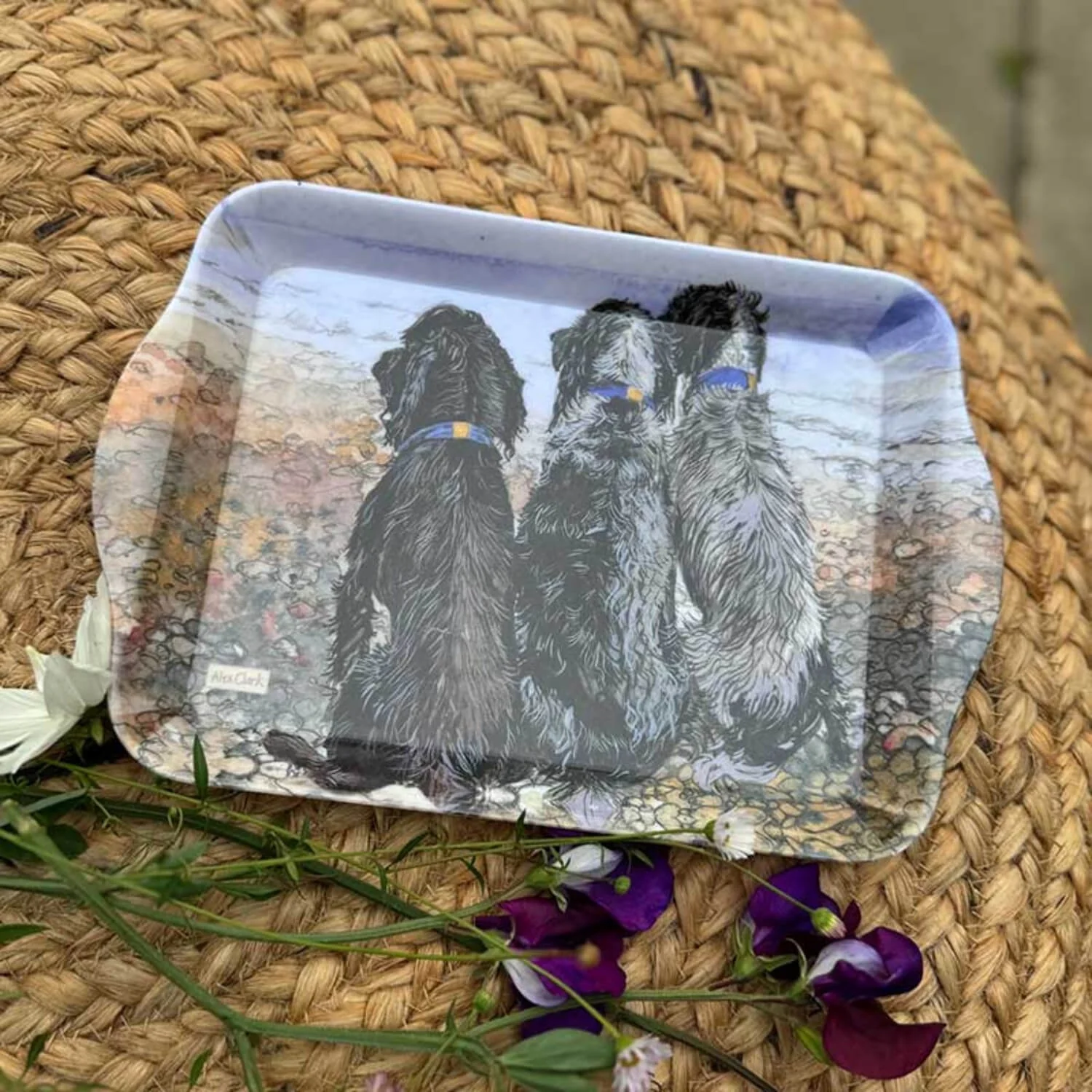Alex Clark Melamine Small Tray - Spaniels By The Sea