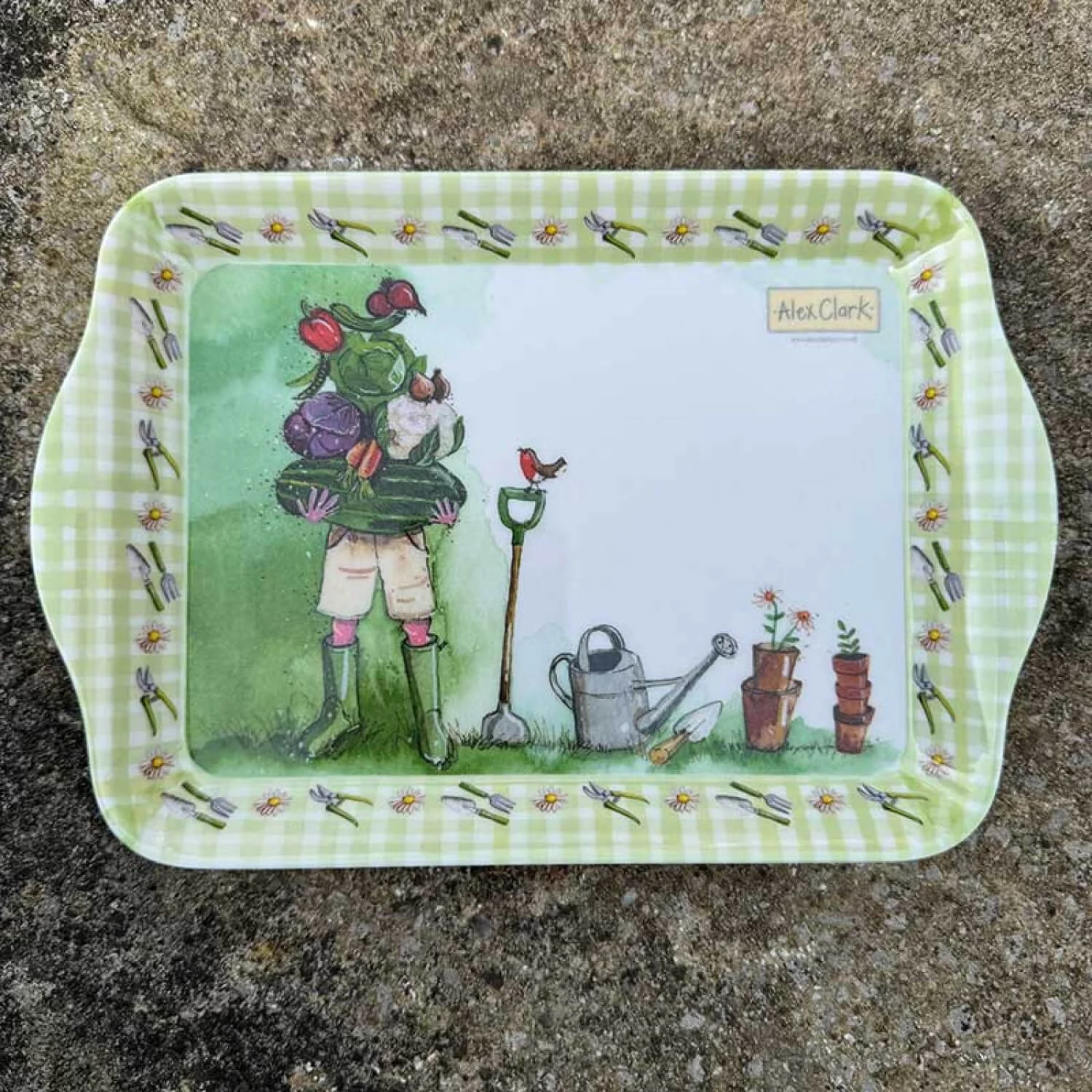 Alex Clark Melamine Small Tray - Vegetable Garden